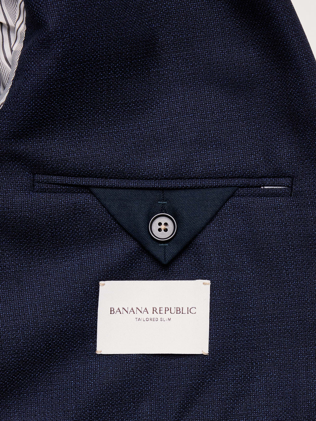 Tailored Slim-Fit Italian Wool Ventile Suit Jacket - Navy Blue