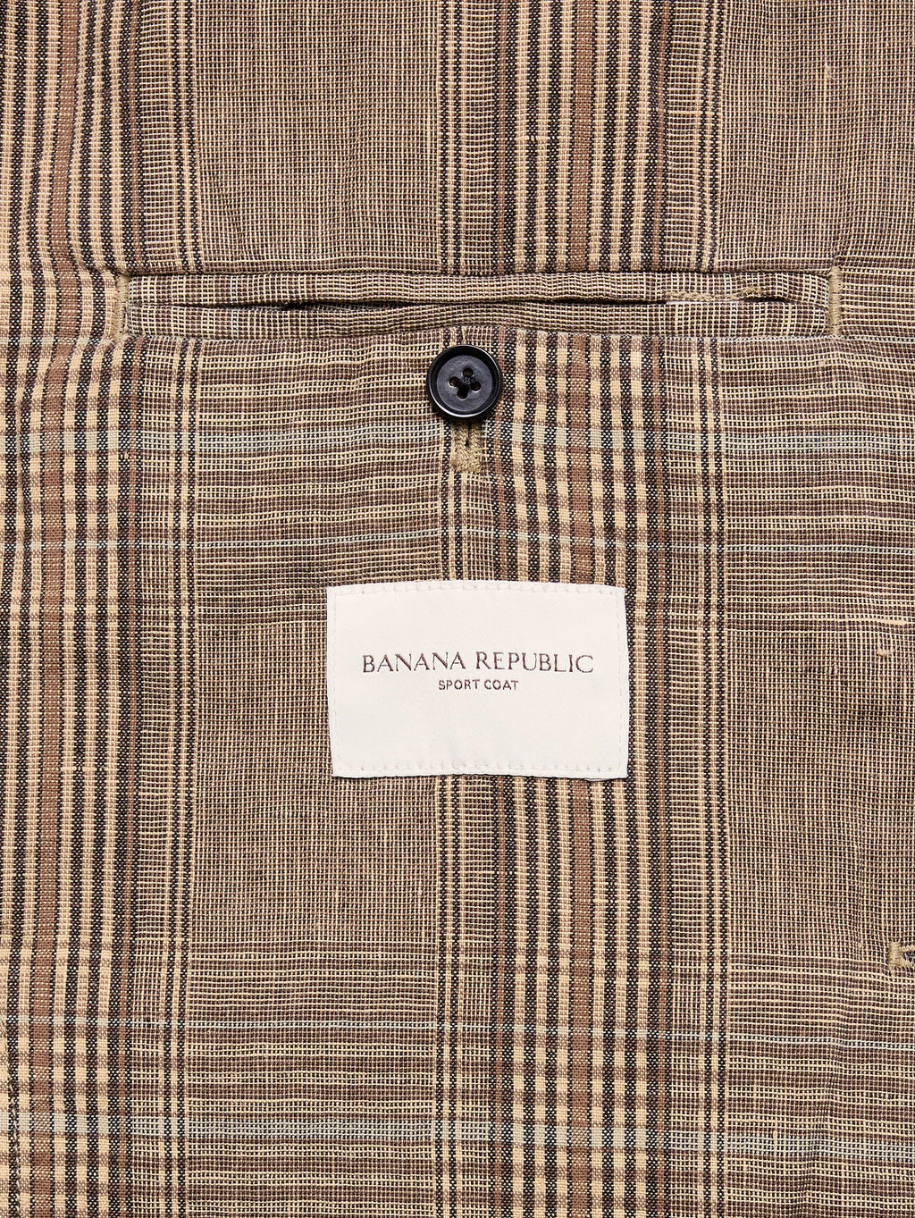 Italian Plaid Cotton-Linen Blazer - Brown Plaid