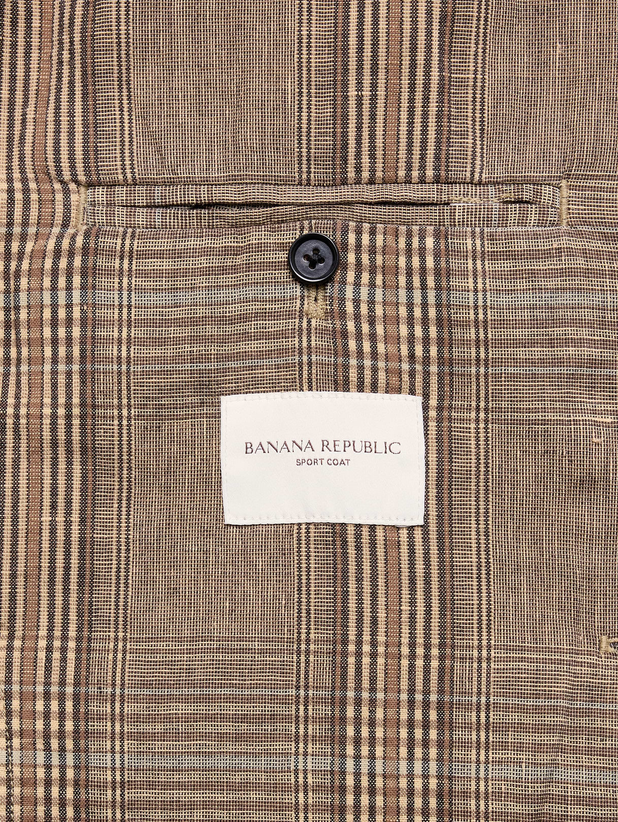 Italian Plaid Cotton-Linen Blazer - Brown Plaid