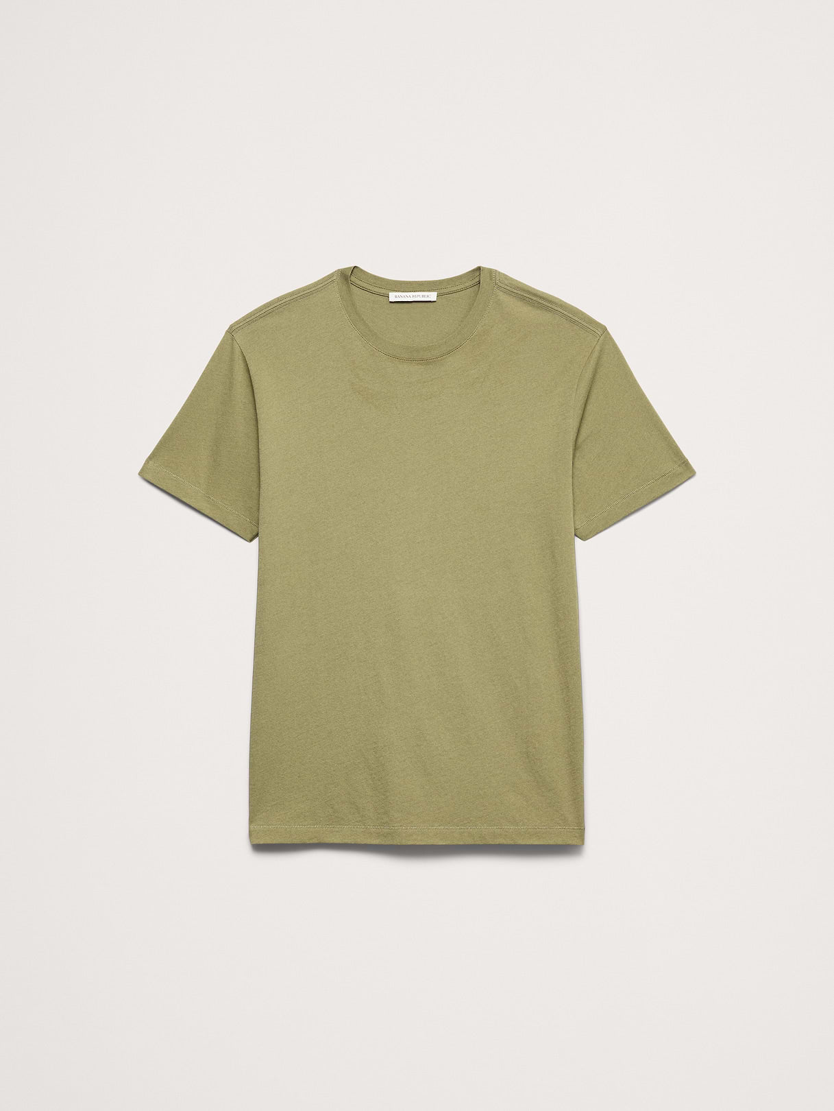 Lightweight Cotton Crew-Neck T-Shirt - Olive Green