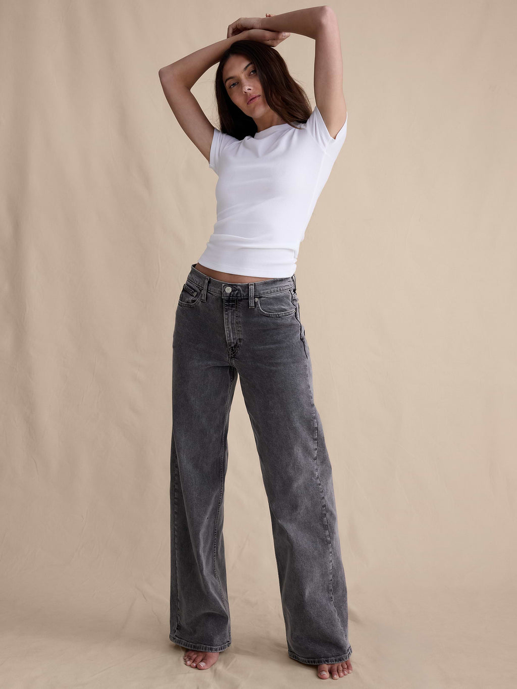 The Icon Classic Wide-Leg Jean - Medium Gray Wash