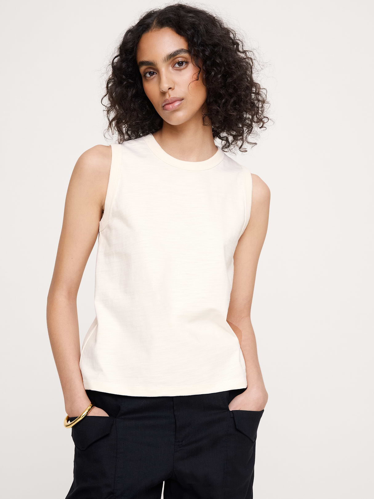 Heavyweight Slub Cotton Tank - Ivory