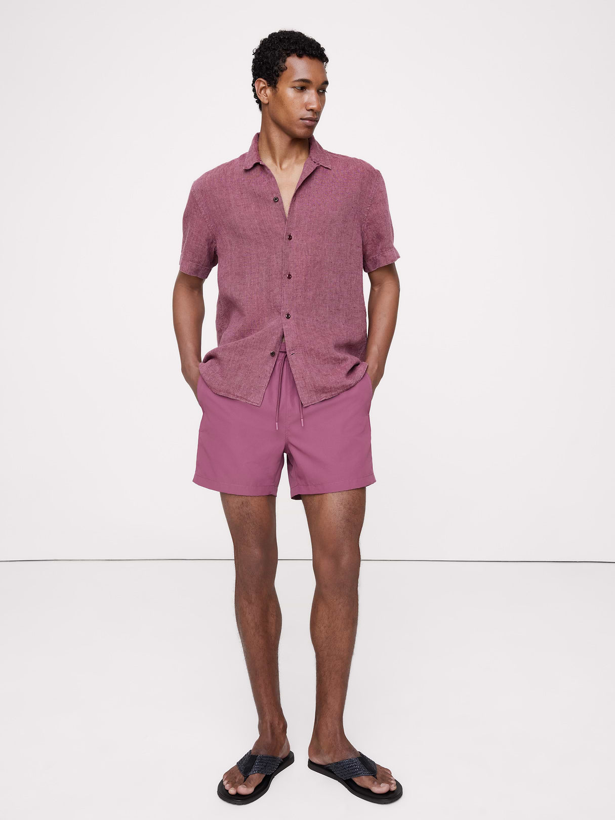 Charles 5" Swim Trunk by Onia - Berry Rose