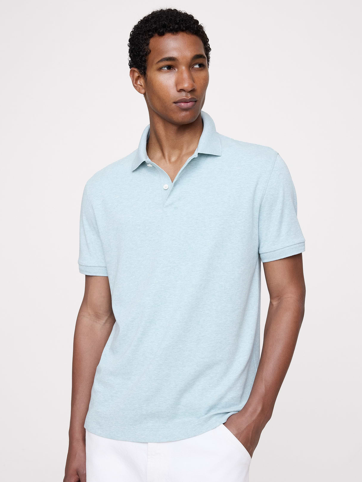 Luxury-Touch Polo - Fresh Air Blue