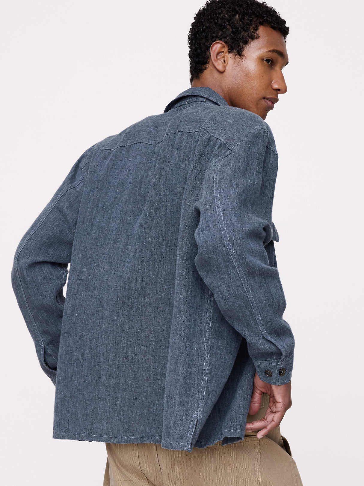 Relaxed-Fit Linen Resort Shirt - Blue