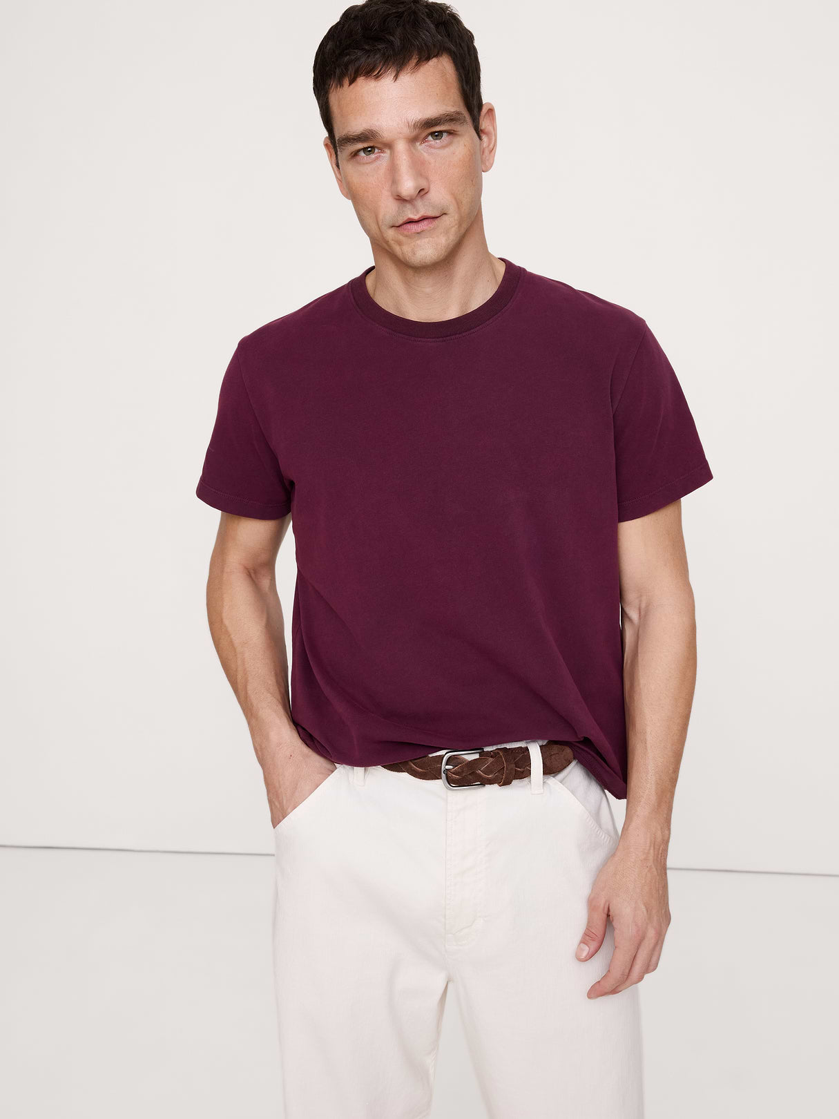 Heavyweight Cotton Crew-Neck T-Shirt - Fig Purple