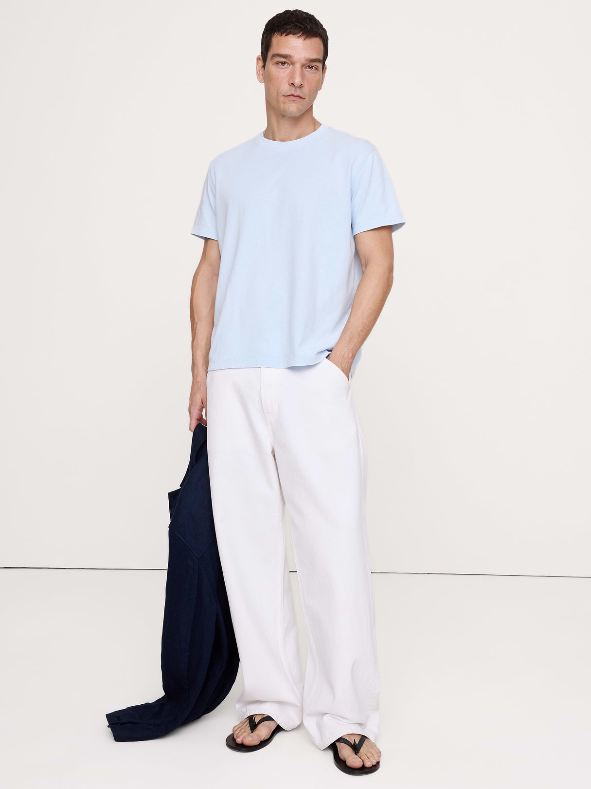 Midweight Cotton Slub Crew-Neck T-Shirt - Blue Skyway