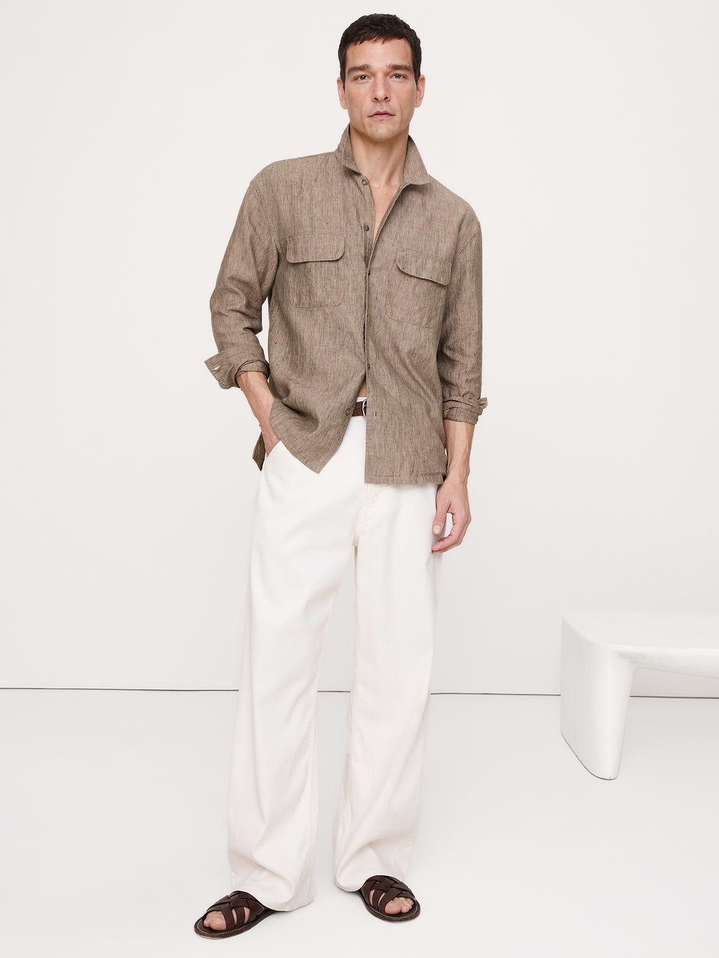 Relaxed-Fit Linen Resort Shirt - Whiskey Brown