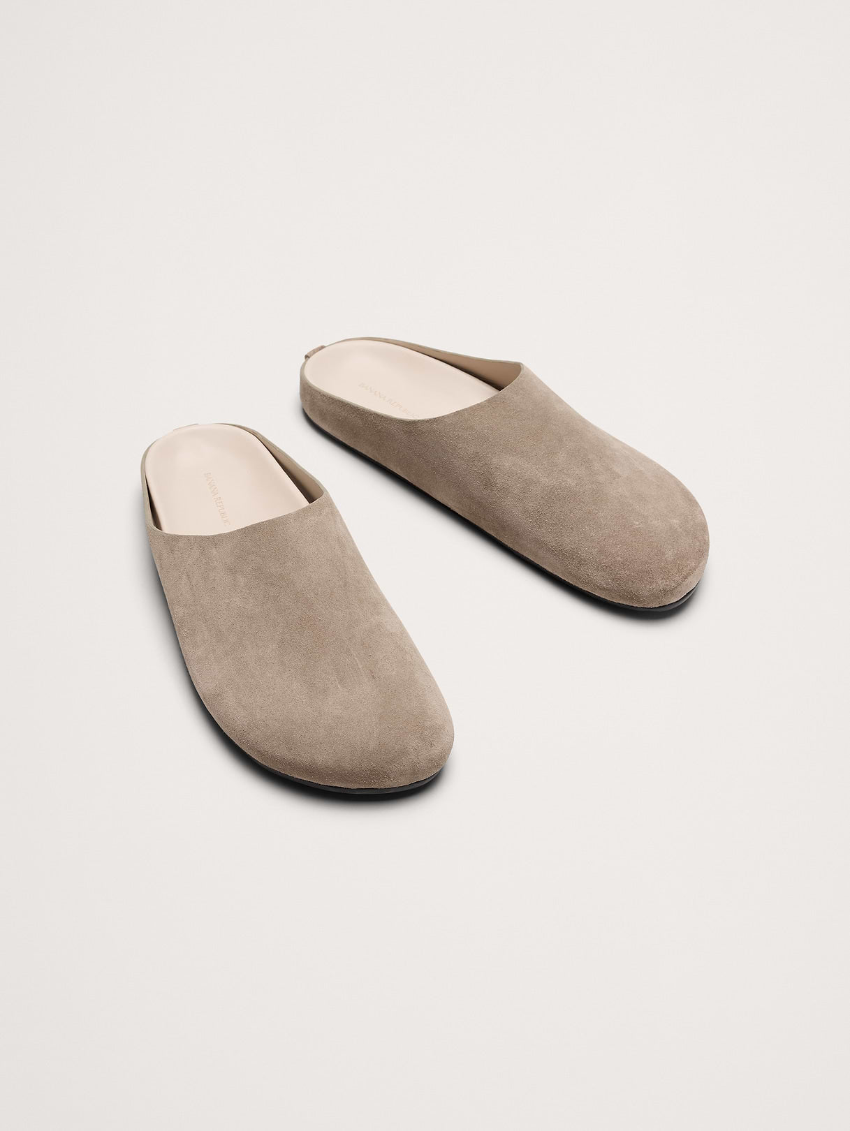 Leather Clog - Sanded Khaki Beige