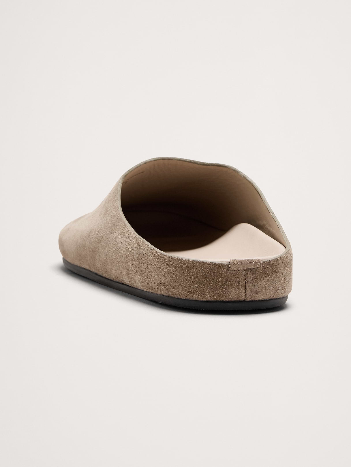 Leather Clog - Sanded Khaki Beige