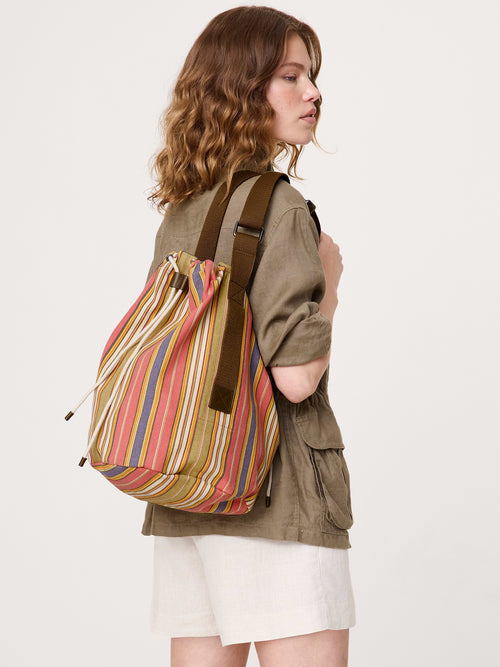 Cotton Canvas Crossbody Bag - Multi