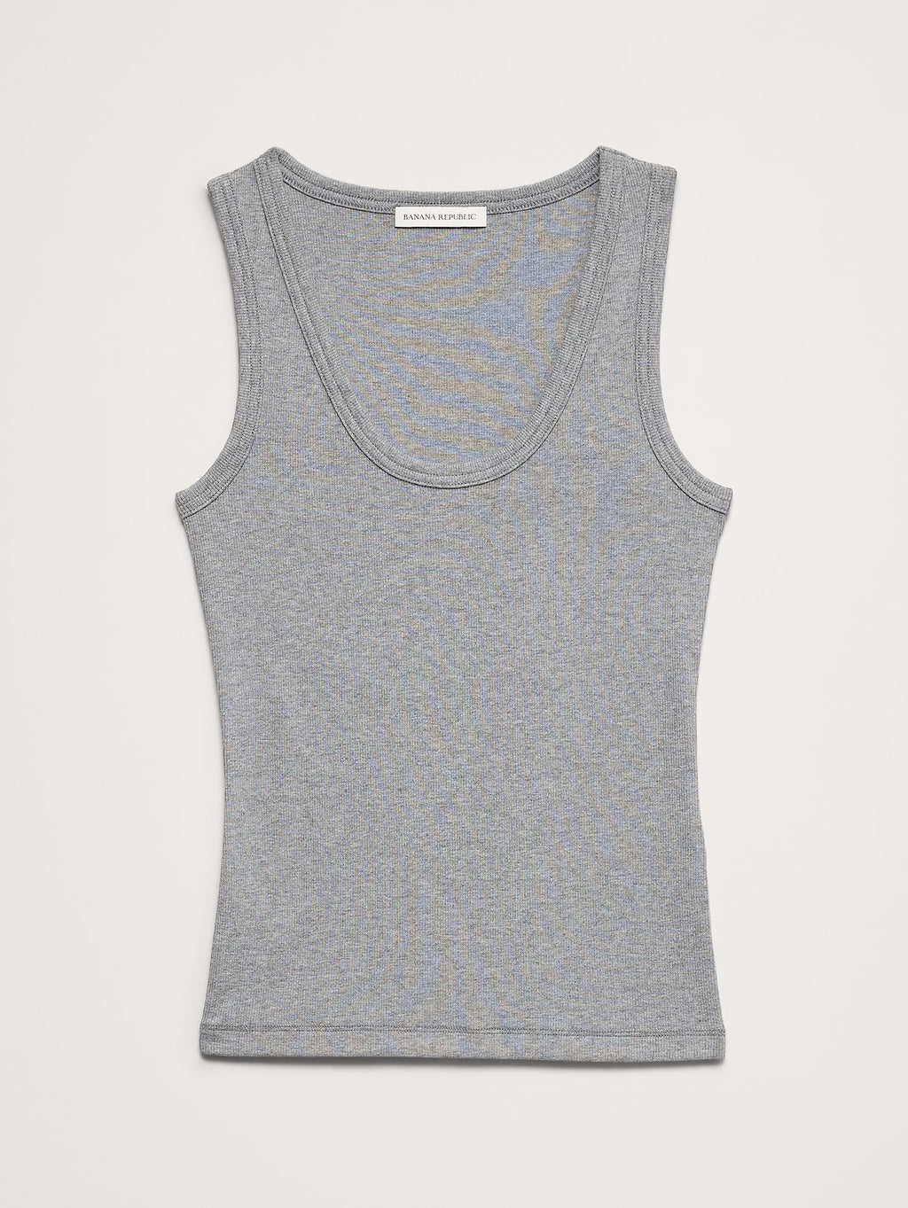 Ribbed Scoop-Neck Tank - Heather Gray
