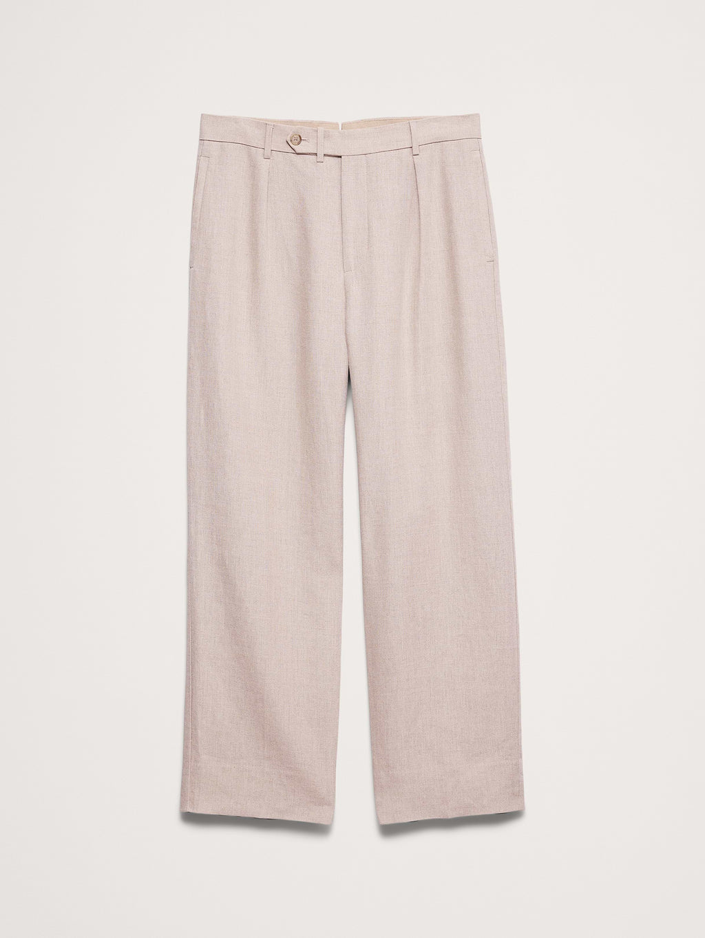 Loose Pleated Linen Dress Pant - Natural
