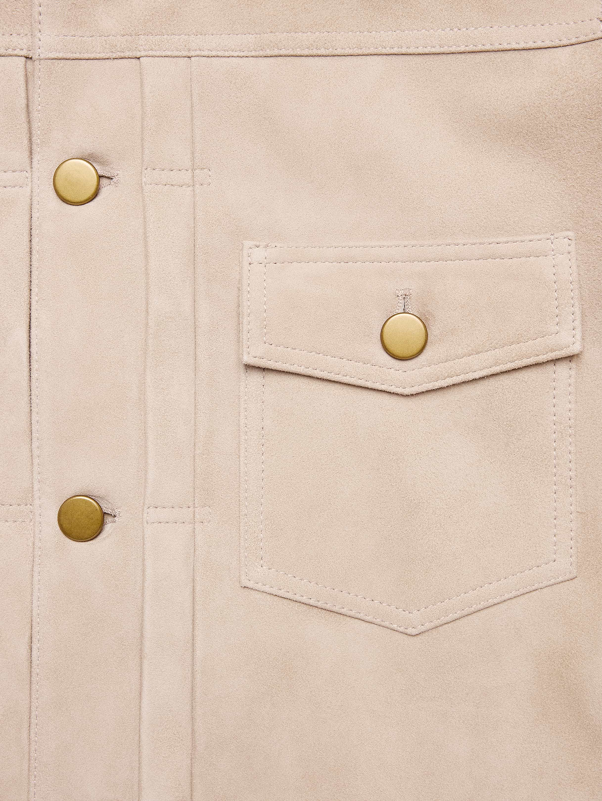 Suede Trucker Jacket - Tan
