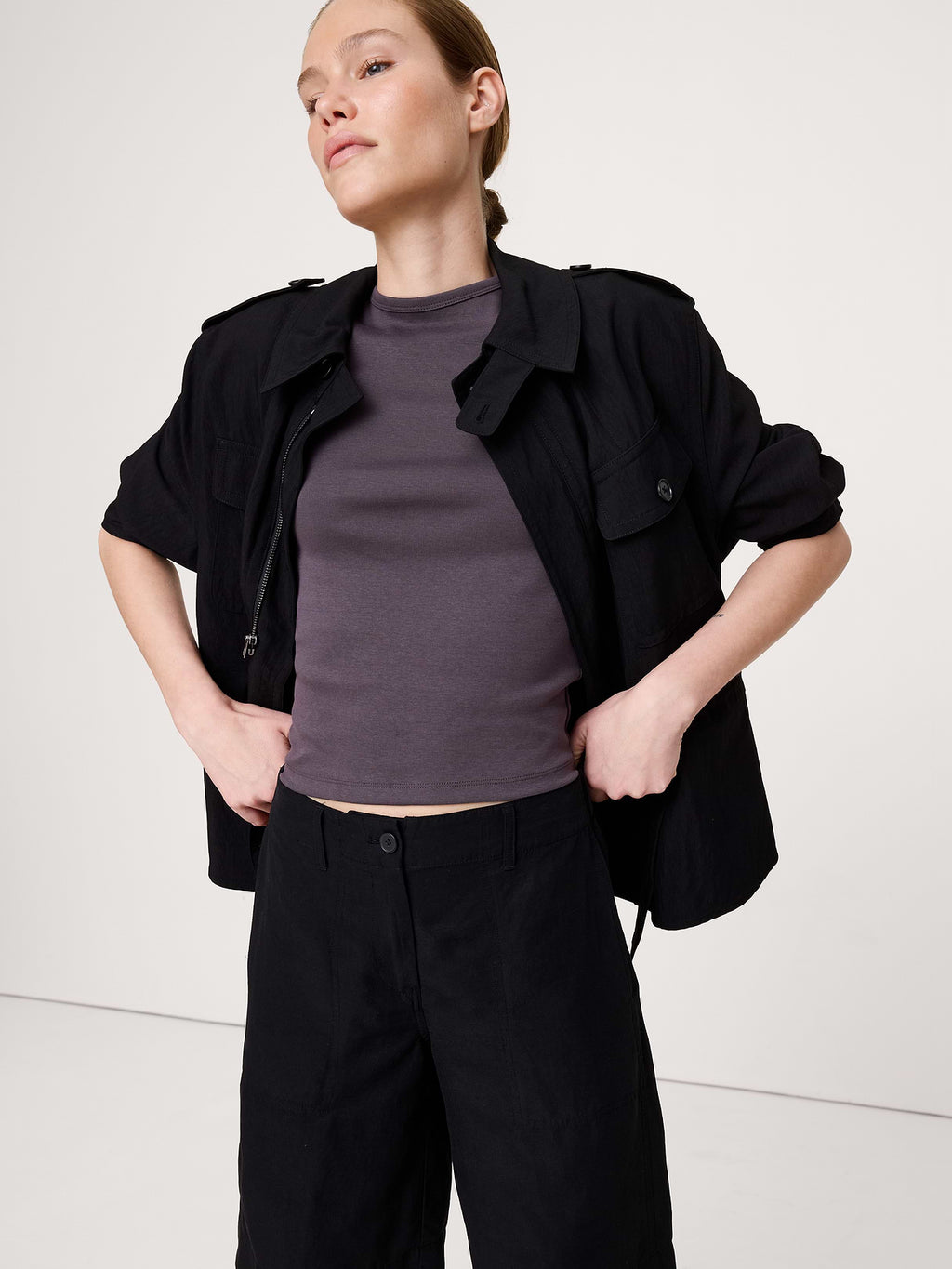Minimalist Cotton Baby T-Shirt - Warm Charcoal Gray