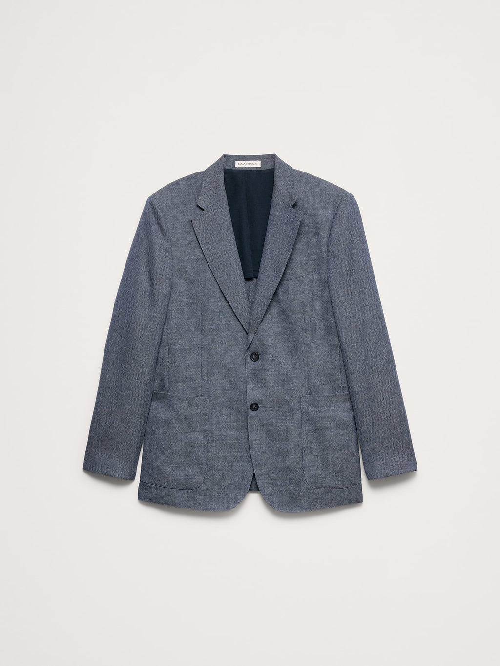 Tailored Slim-Fit Italian Wool Ventile Suit Jacket - Utility Blue