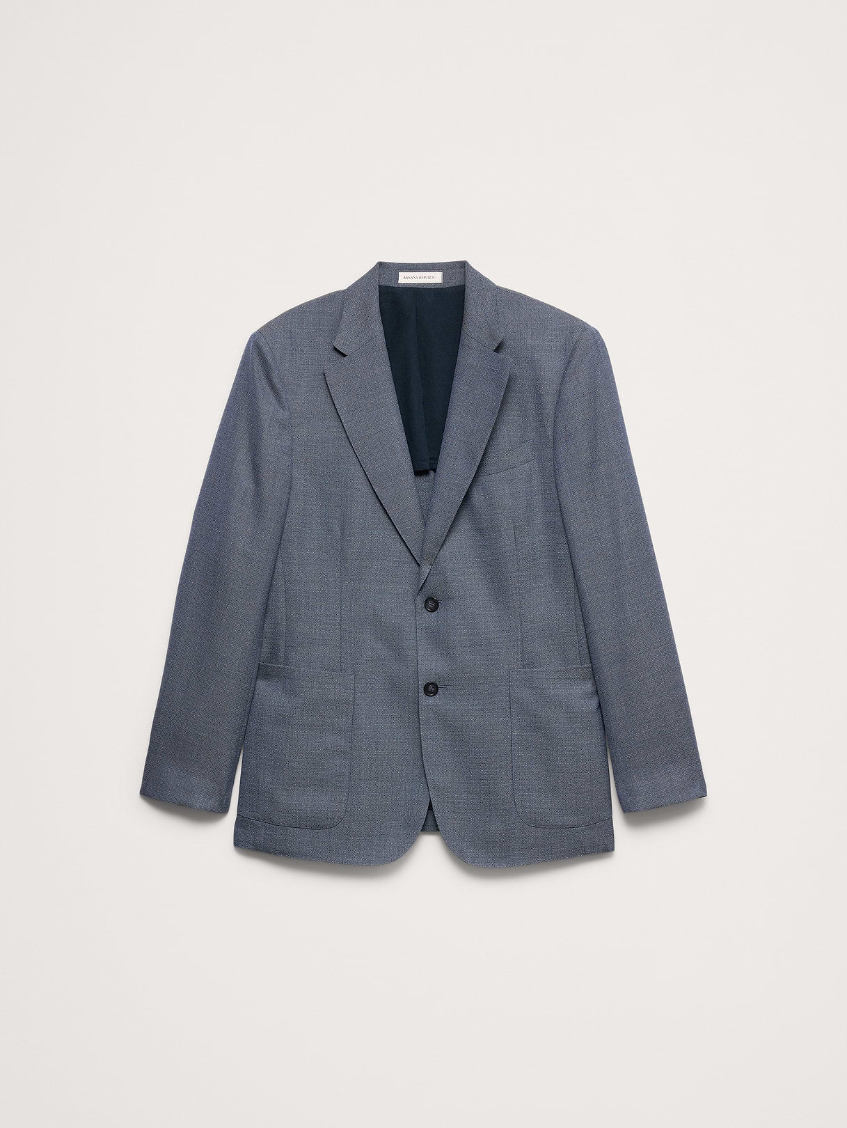 Tailored Slim-Fit Italian Wool Ventile Suit Jacket - Utility Blue