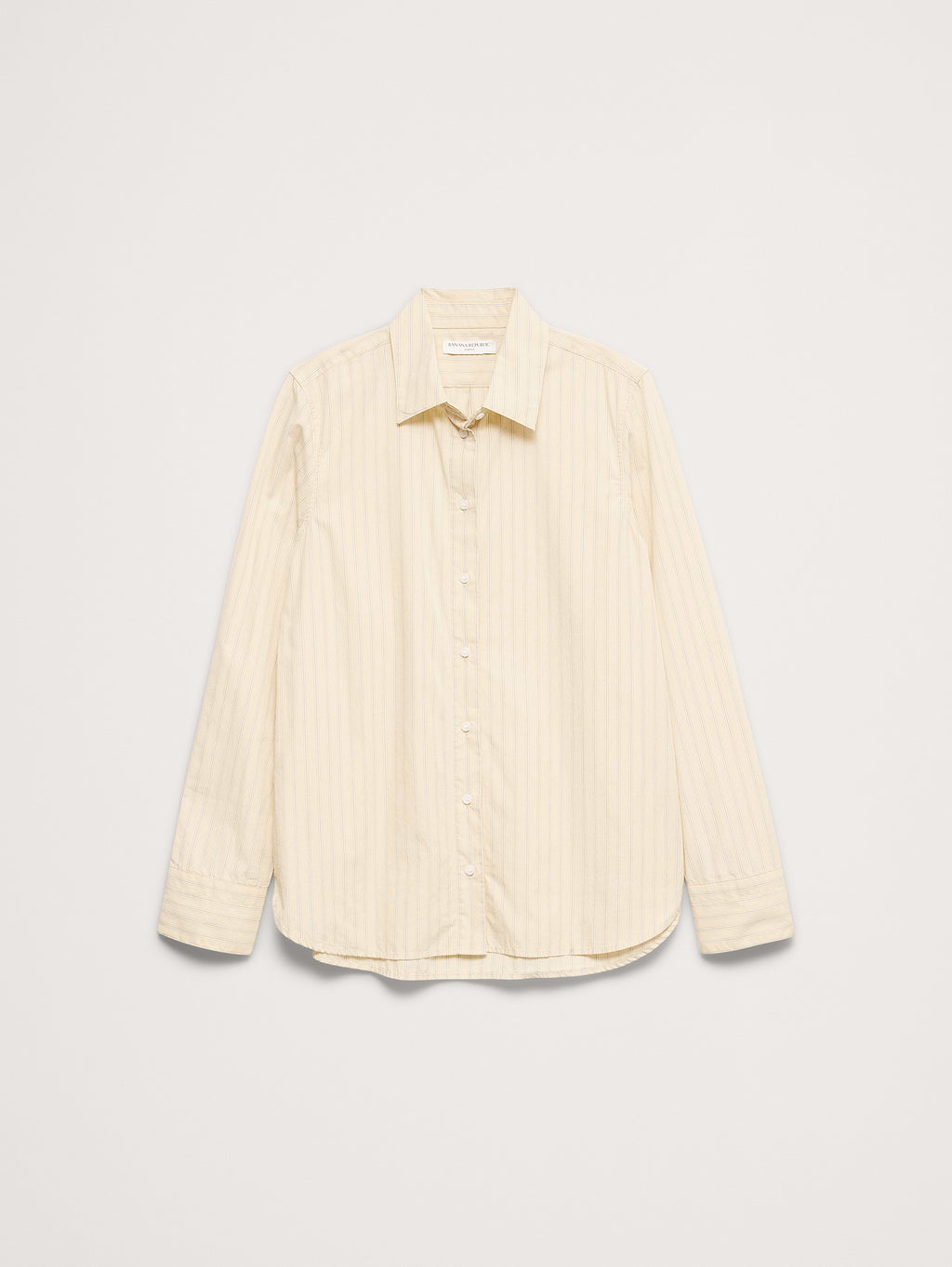 The Everyday Shirt in Cotton Poplin - Yellow Stripe