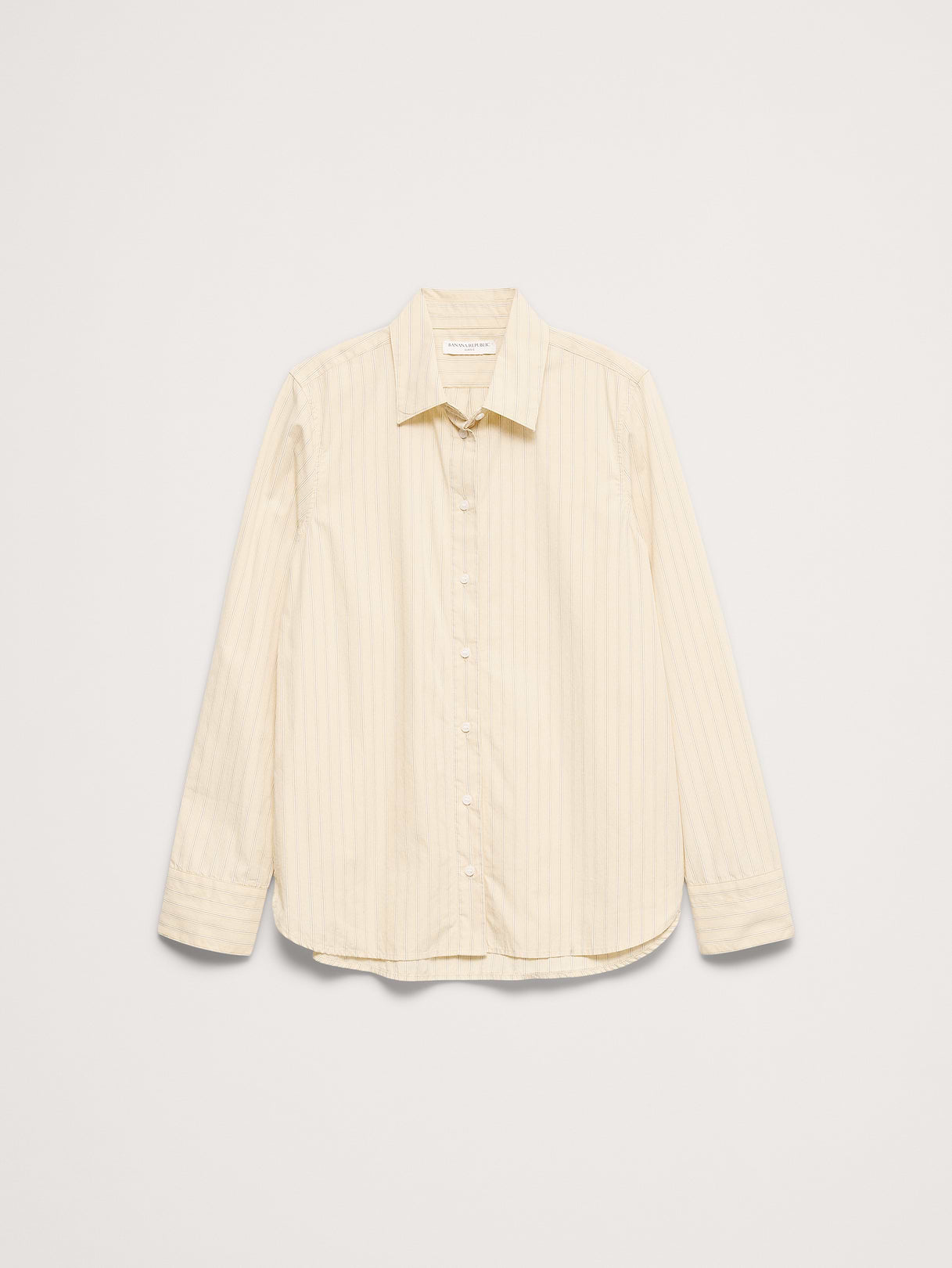 The Everyday Shirt in Cotton Poplin - Yellow Stripe