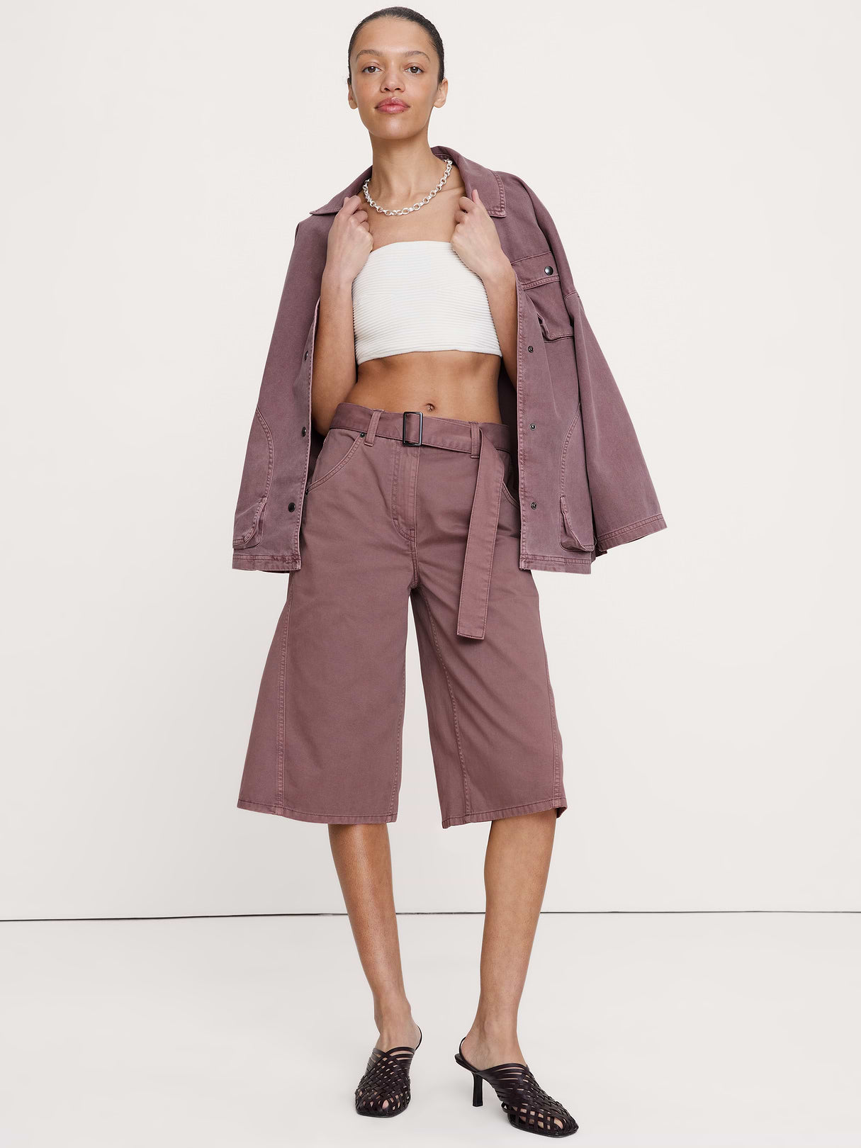 Washed Cotton Chore Jacket - Brownstone Mauve