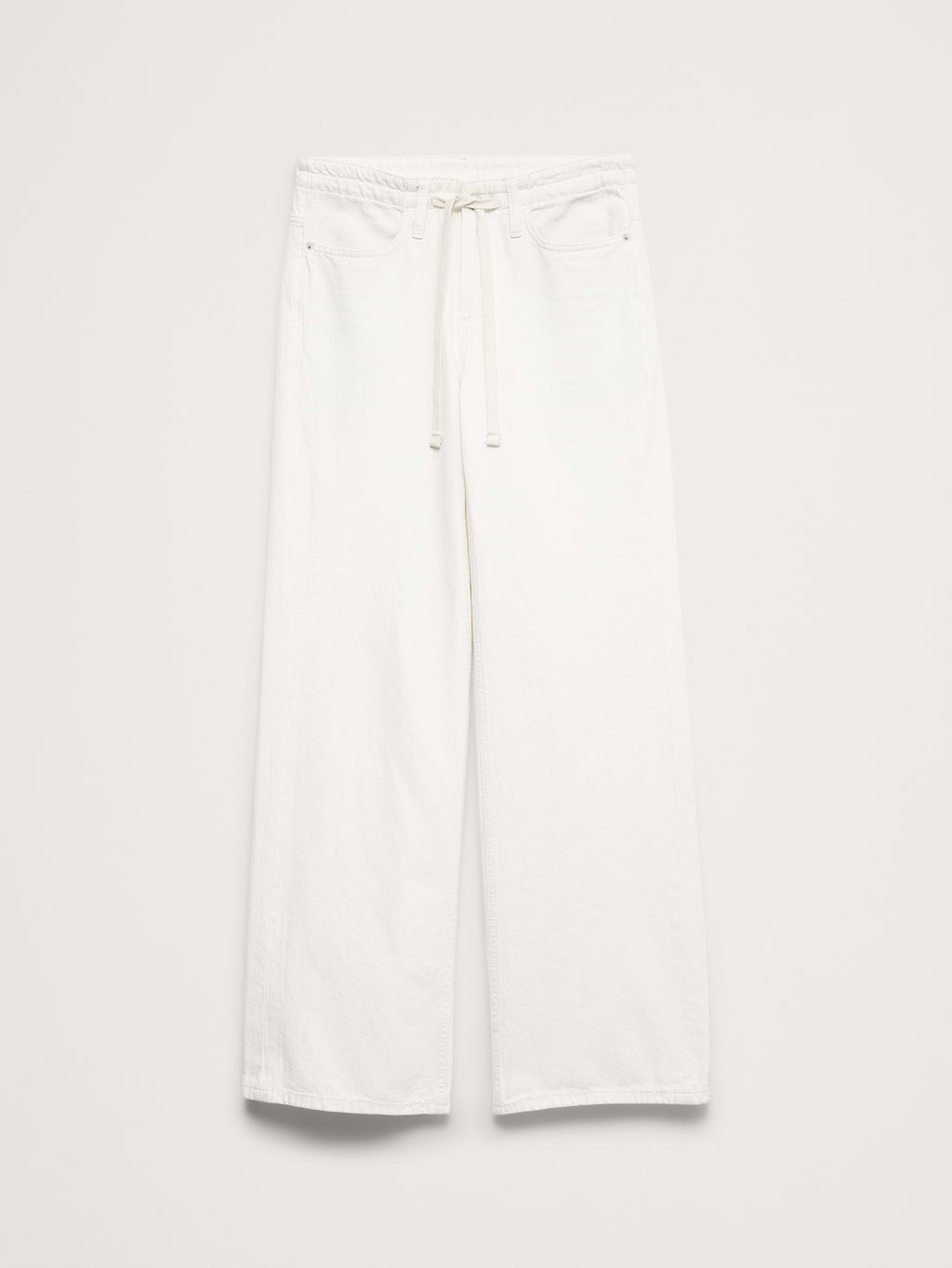 Mid-Rise Wide-Leg Drawstring Jean - Bright White