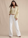 Mid-Rise Wide-Leg Drawstring Jean - Bright White