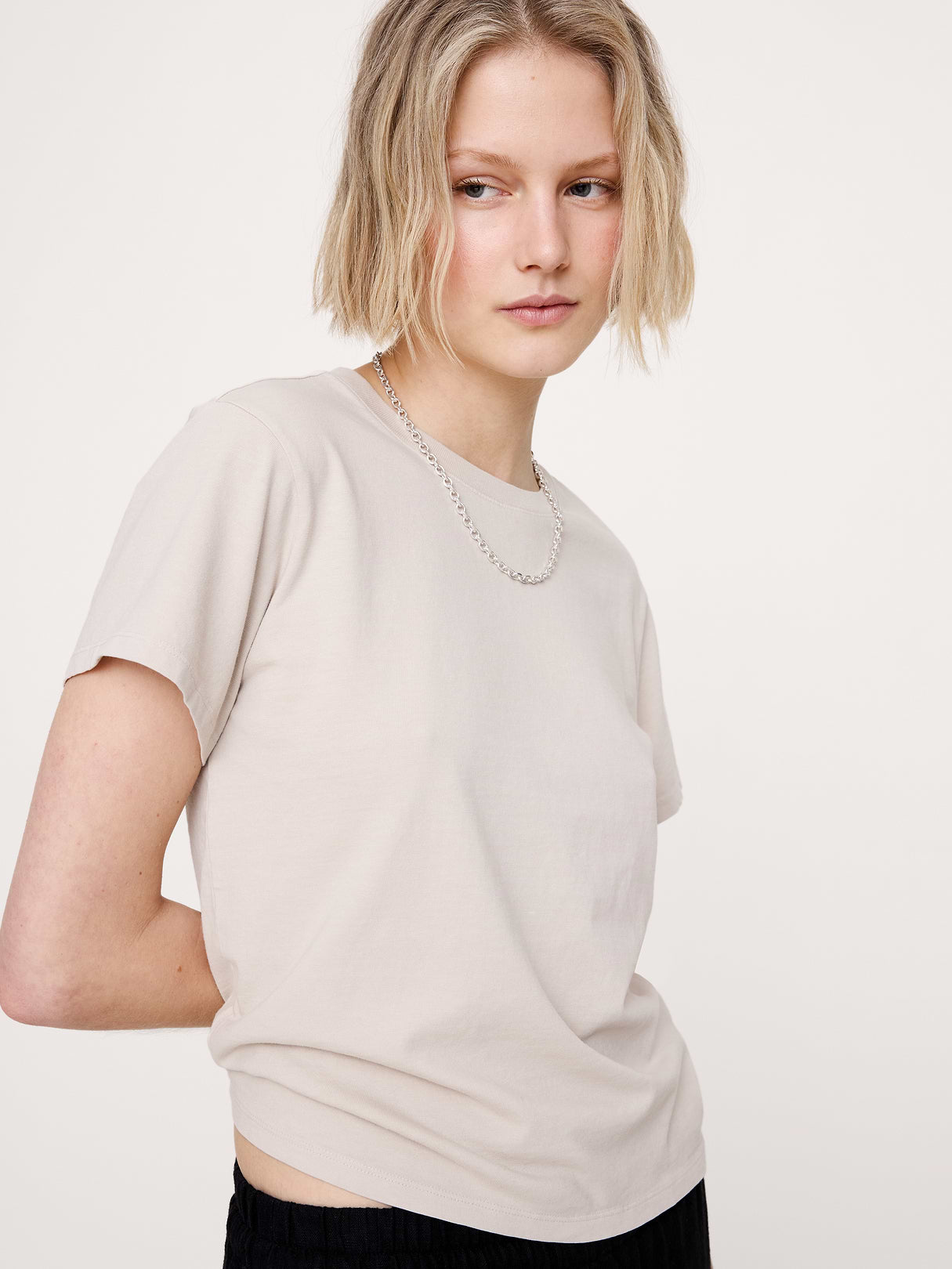 Vintage Cotton Crew-Neck T-Shirt - Twine Beige