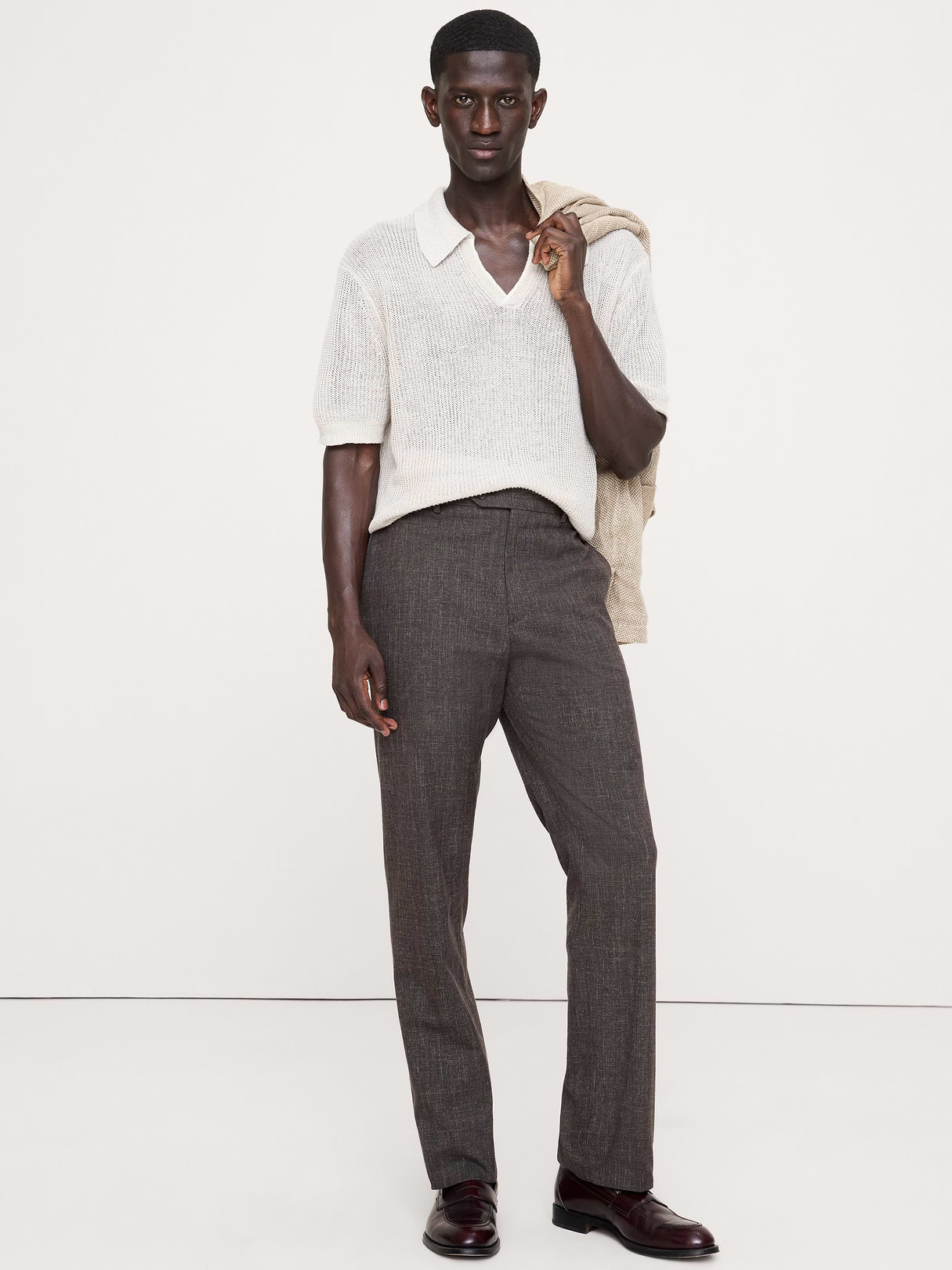 Slim Wrinkle-Resistant Dress Pant - Brown