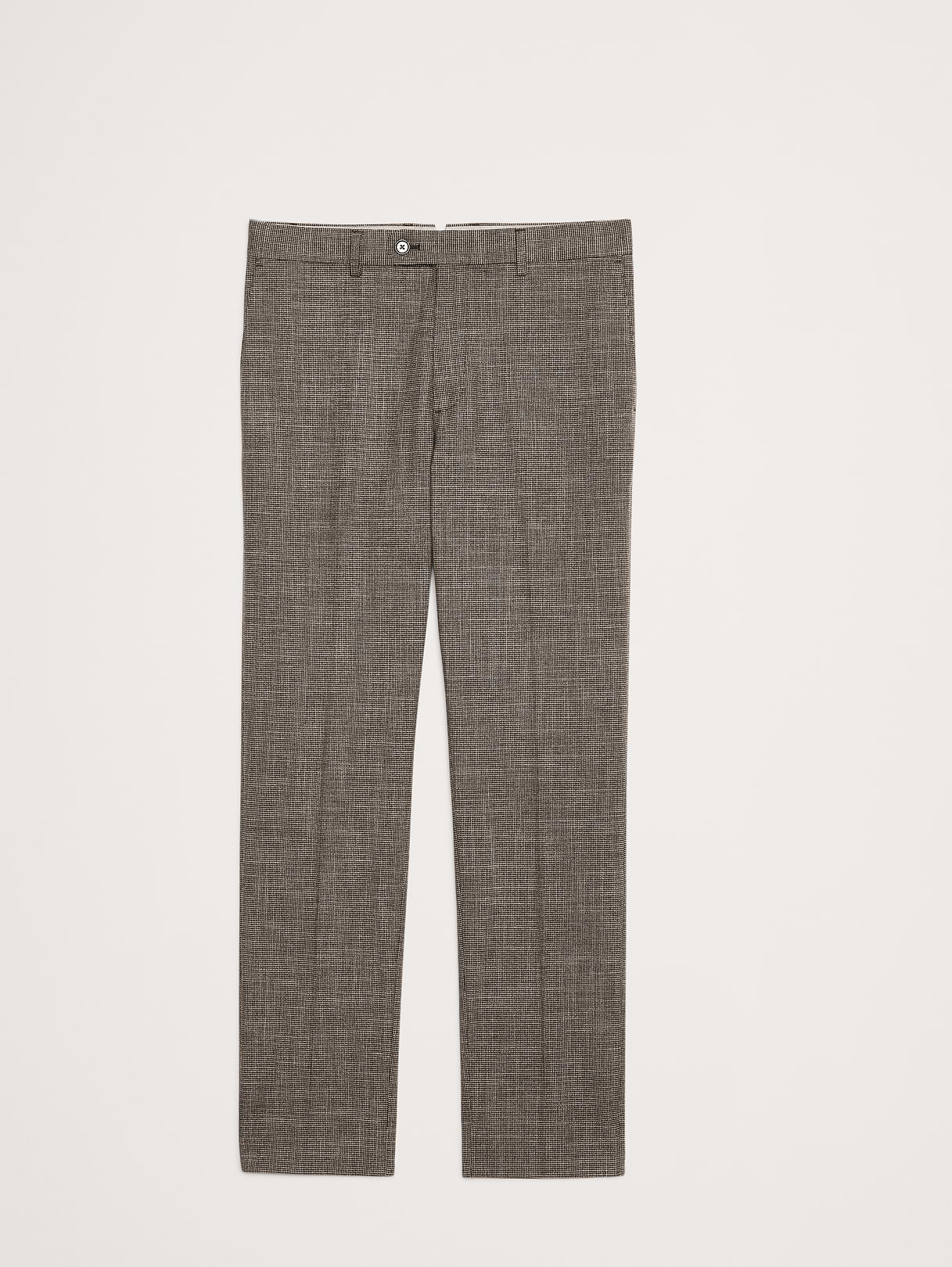 Slim Wrinkle-Resistant Dress Pant - Brown Houndstooth