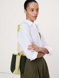 Color-block Suede Tulip Bag - Pistachio Green