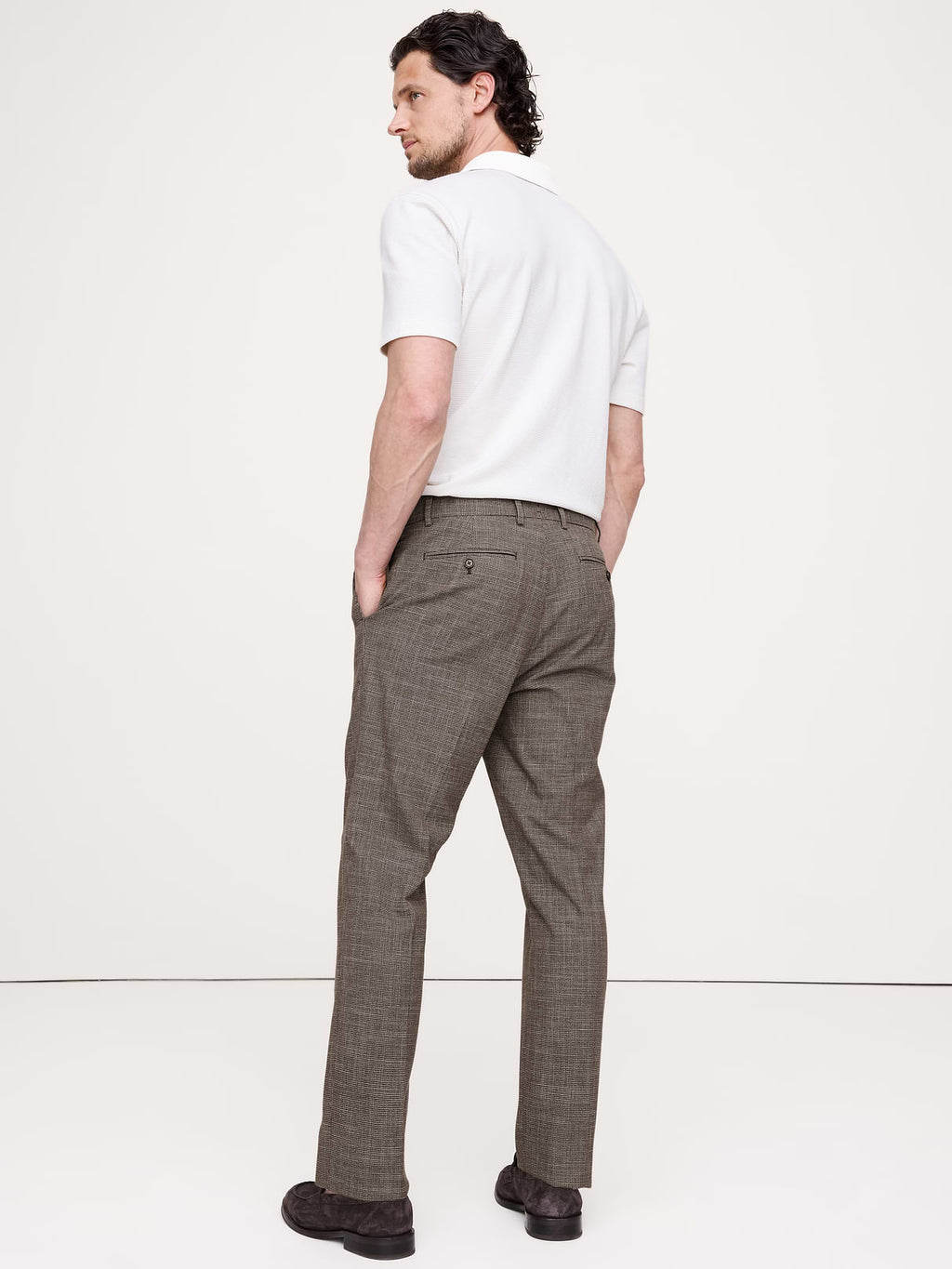 Slim Wrinkle-Resistant Dress Pant - Brown Houndstooth
