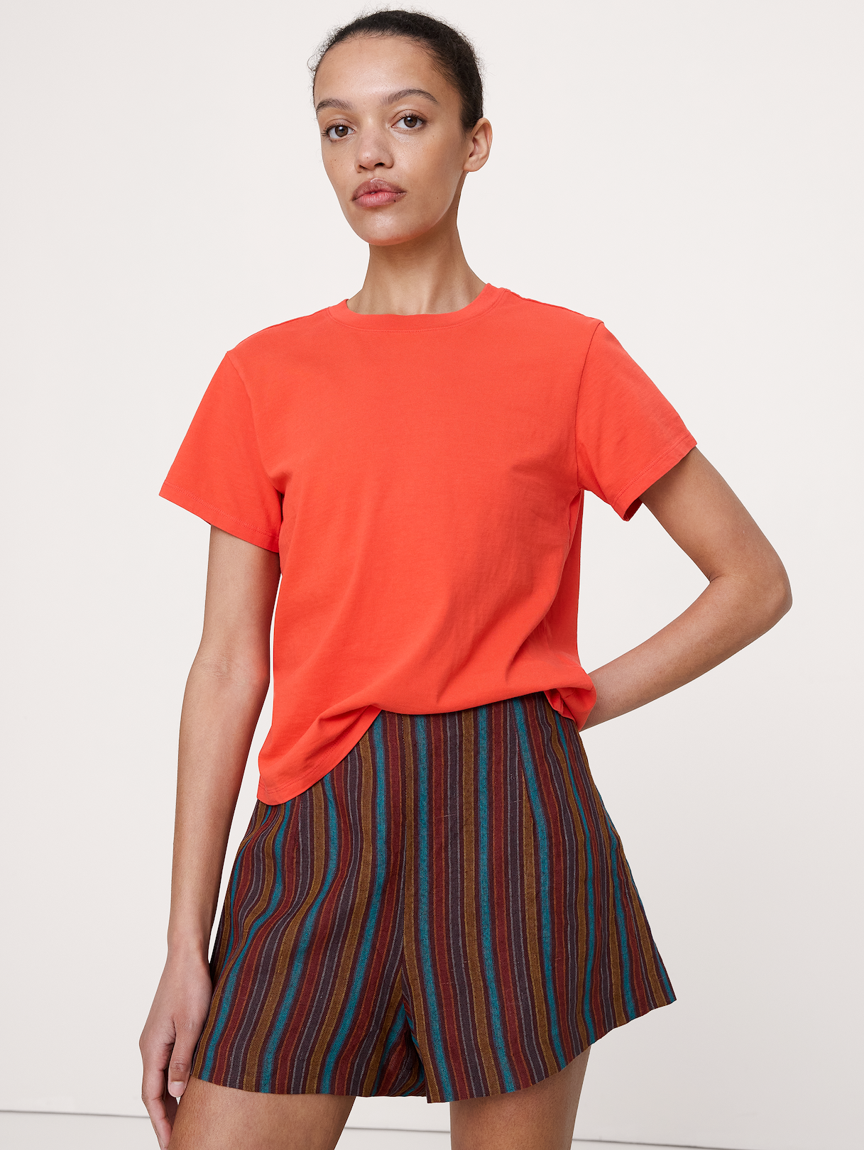 Vintage Cotton Crew-Neck T-Shirt - Hot Red