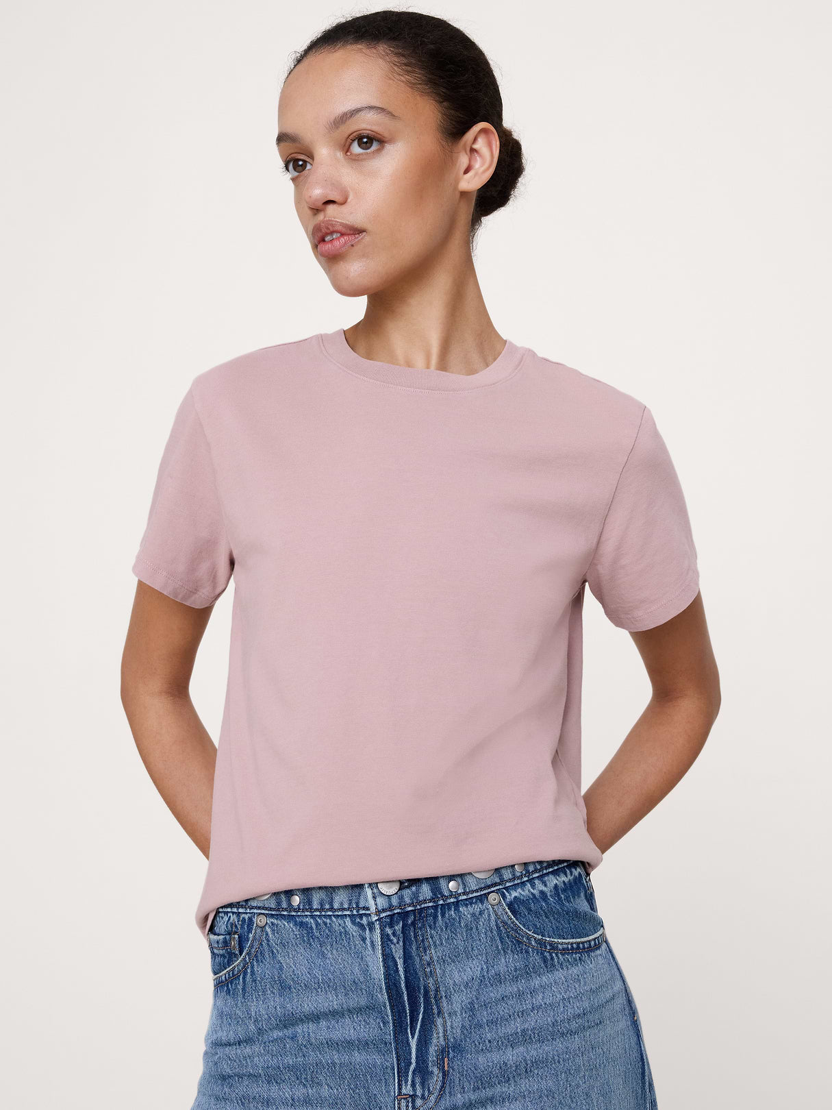 Vintage Cotton Crew-Neck T-Shirt - Deauville Mauve