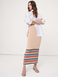 Sculpted Knit Maxi Skirt - Pink Multi Stripe