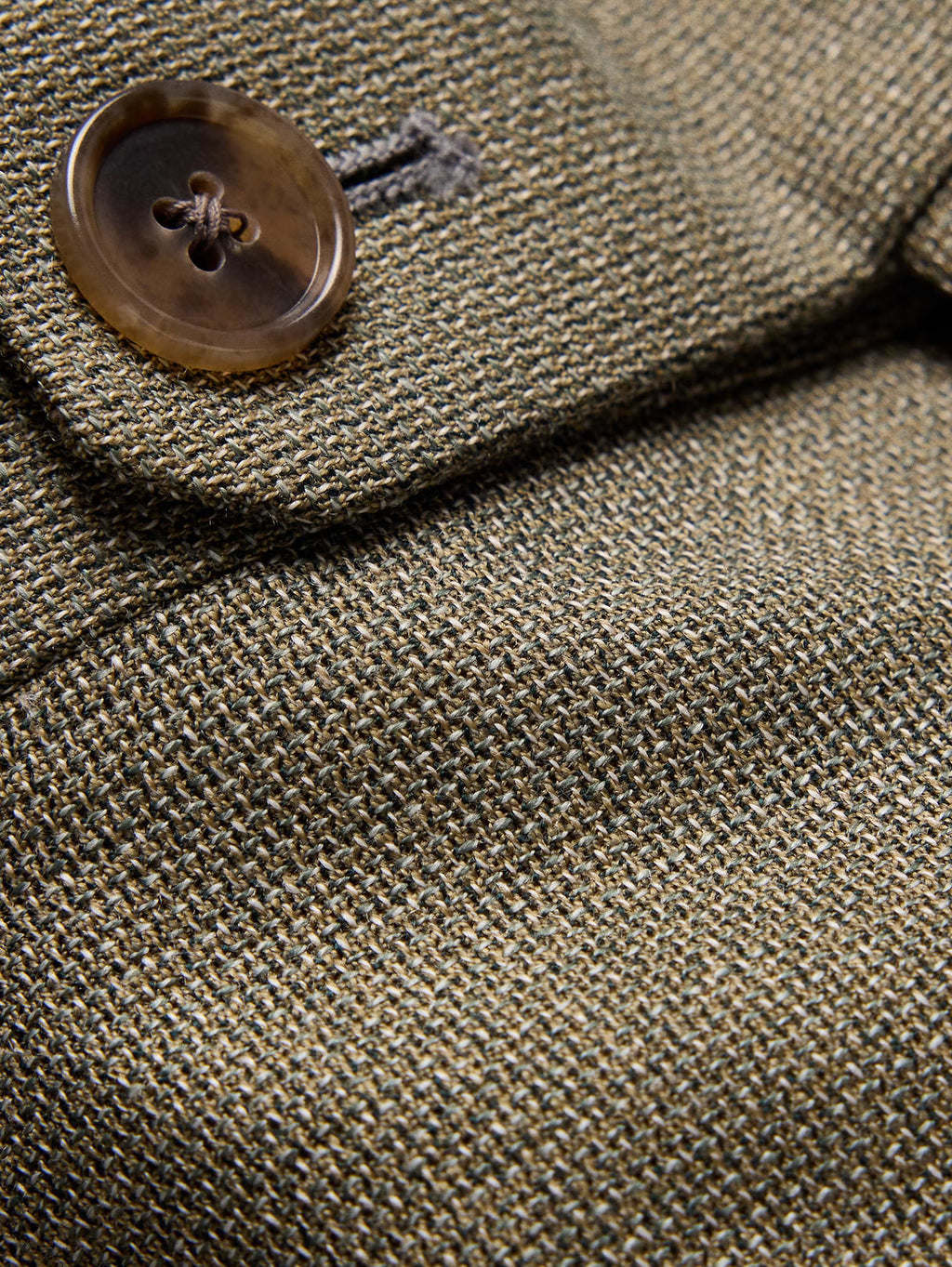Tailored Slim-Fit Italian Wool Ventile Suit Pant - Green Marble