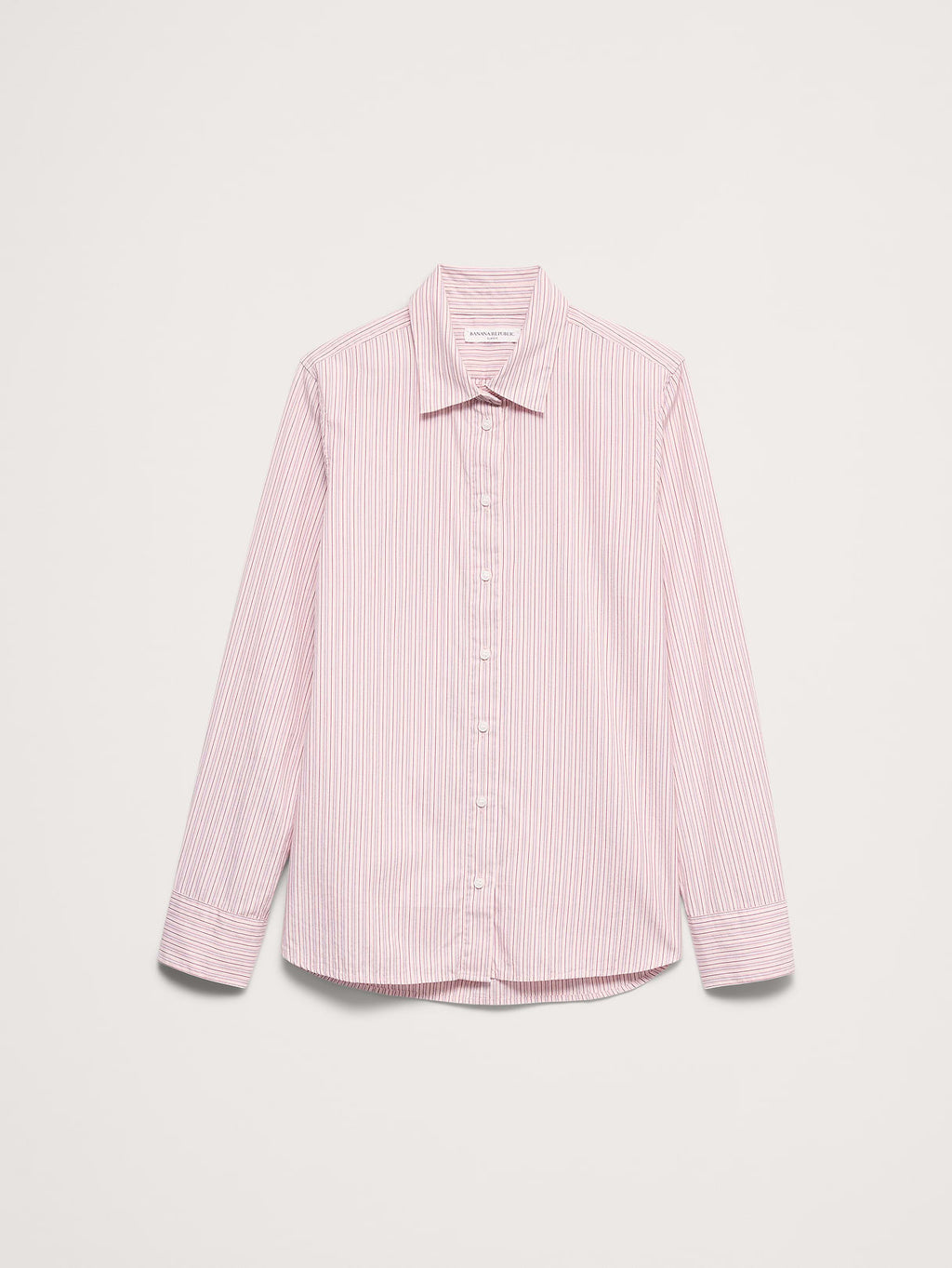 The Everyday Shirt in Cotton Poplin - Pink Stripe