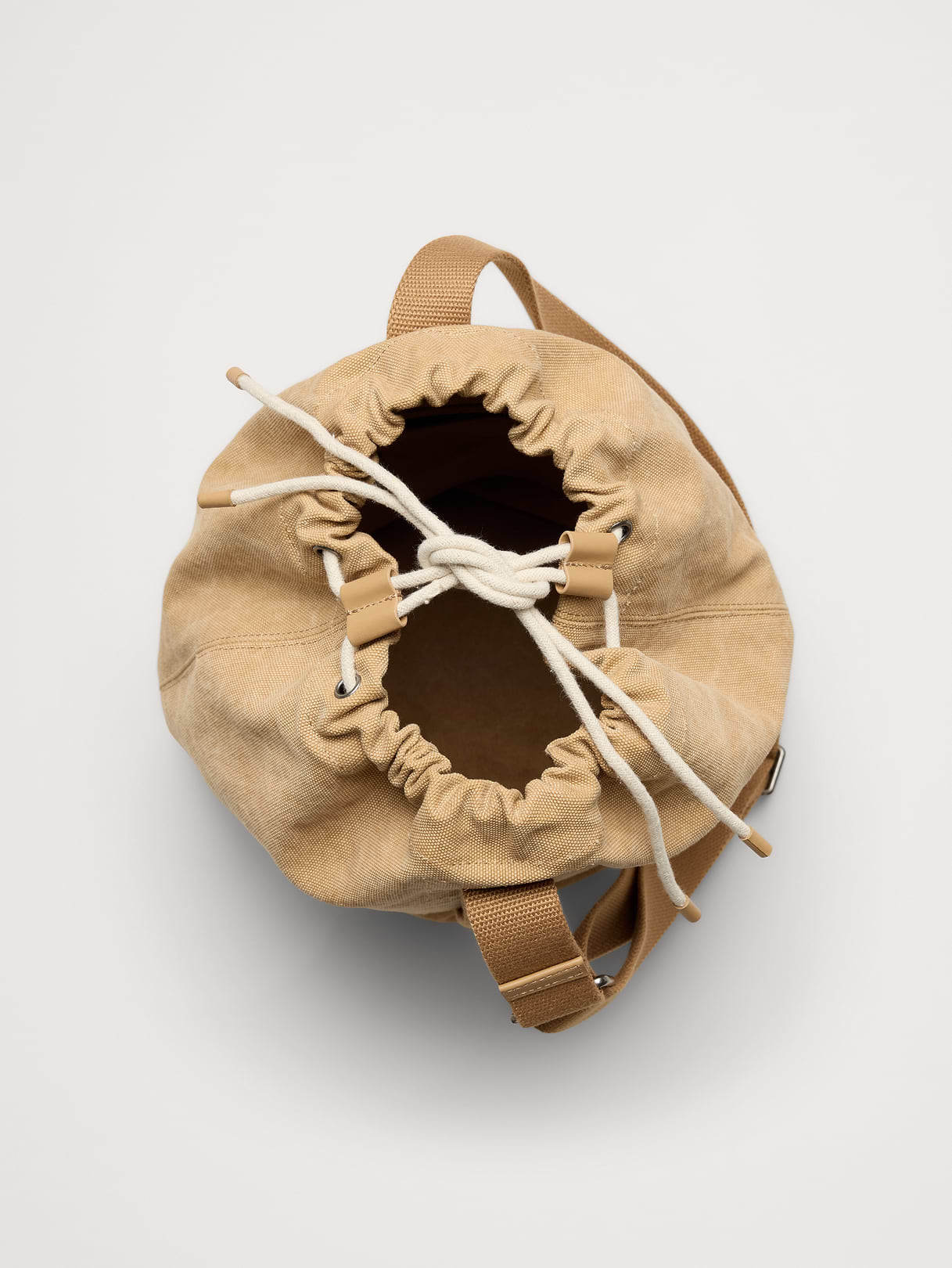 Cotton Canvas Crossbody Bag - Sand Khaki Beige
