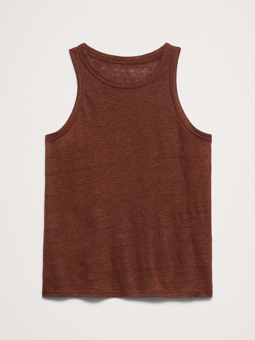 Linen Cutaway Tank - Chocolate Brown
