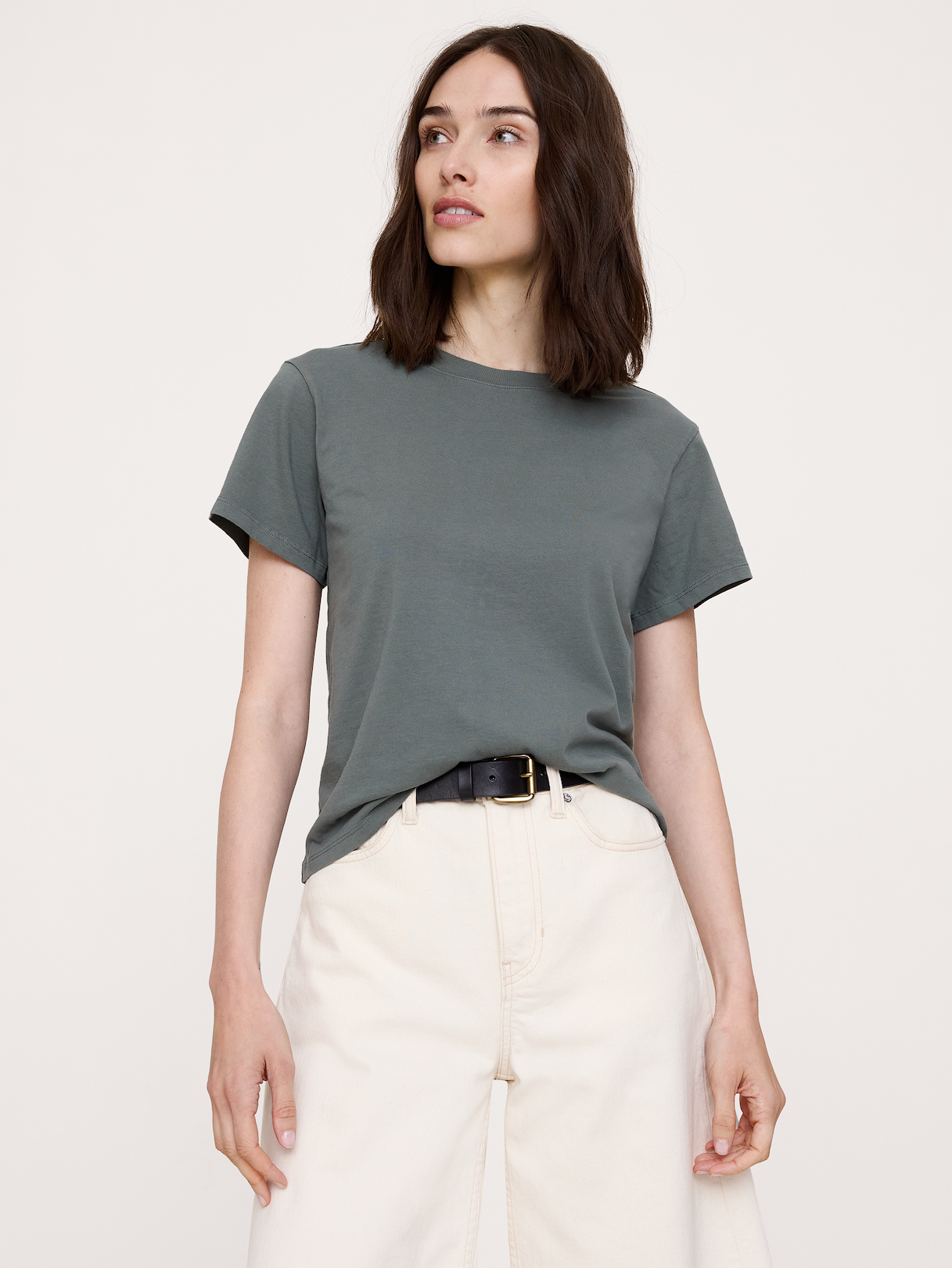 Vintage Cotton Crew-Neck T-Shirt - Nori Green