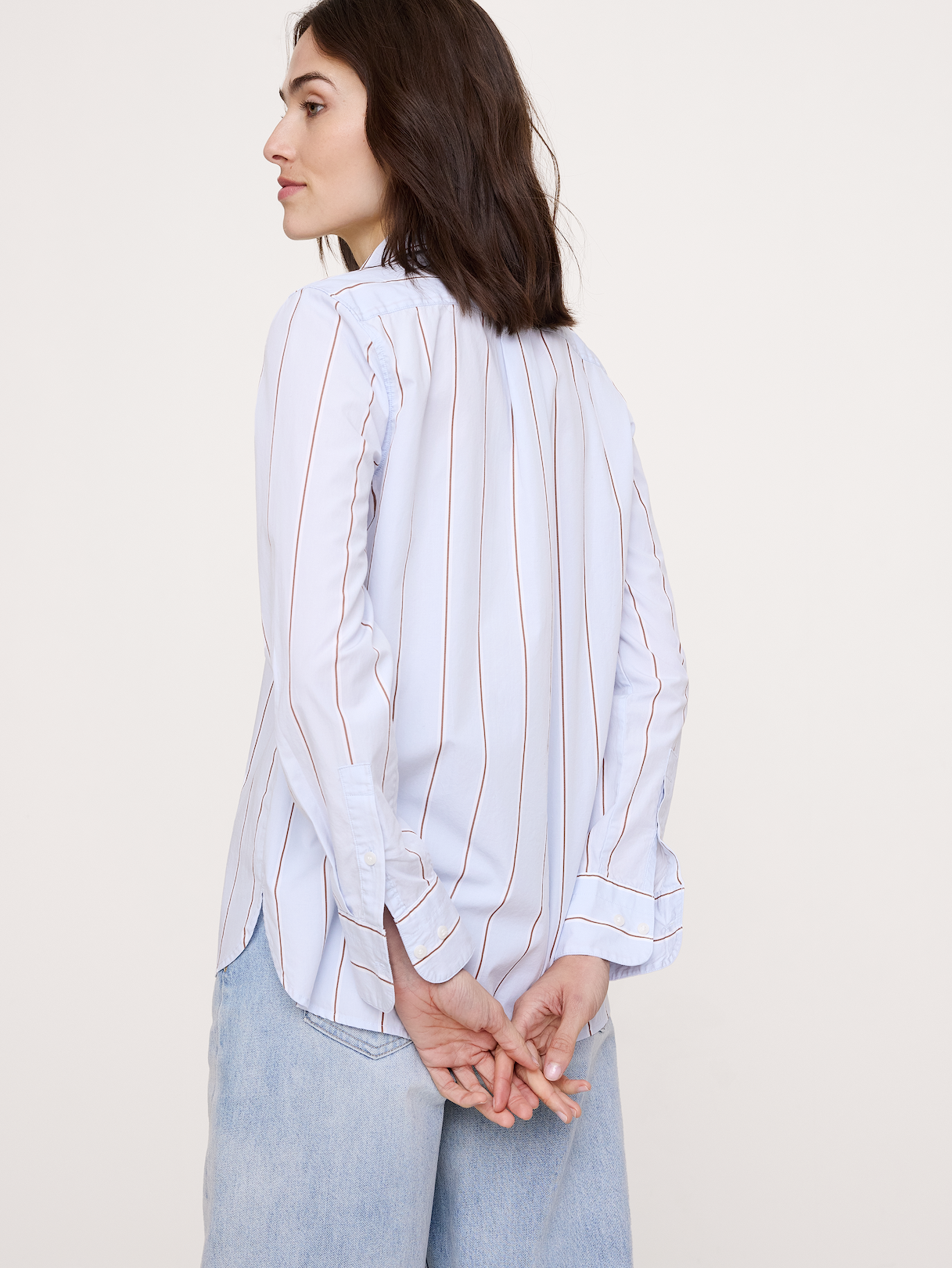 The Everyday Shirt in Cotton Poplin - Blue Stripe