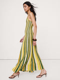 Sculpted Stripe Maxi Dress - Yellow Stripe