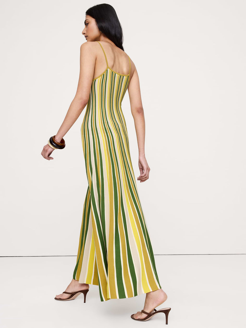Sculpted Stripe Maxi Dress - Yellow Stripe