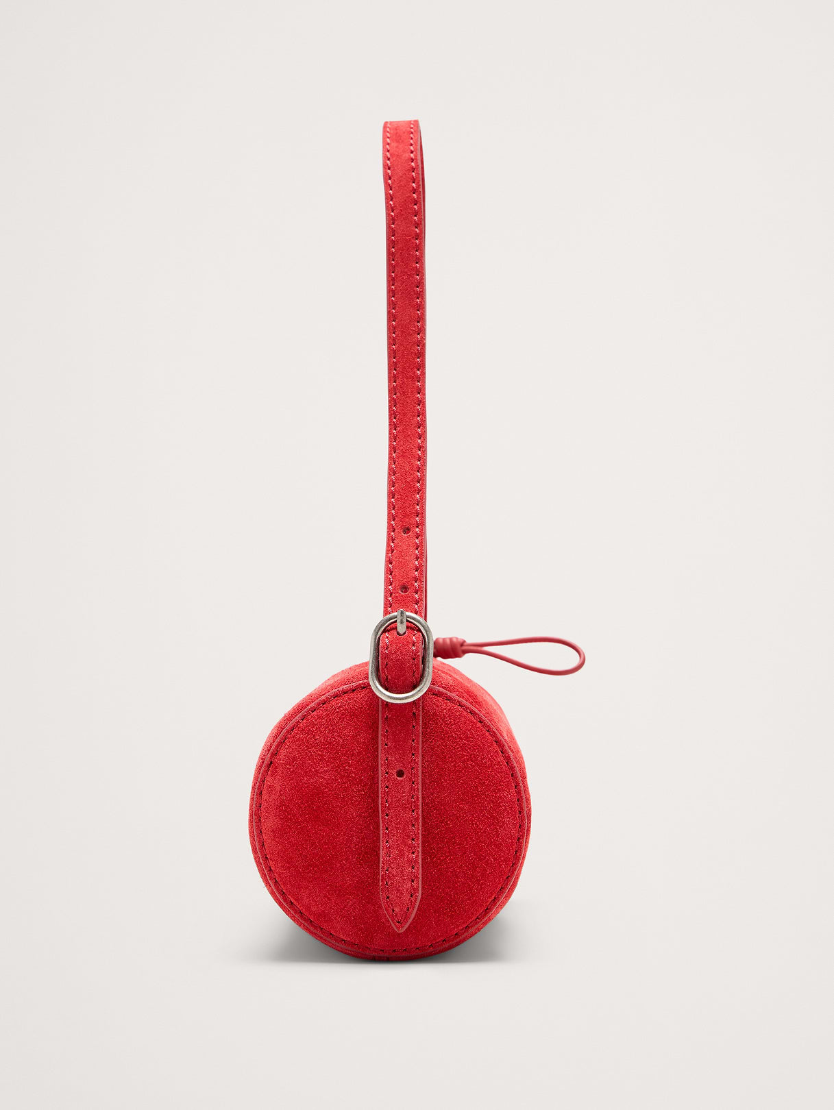 Leather Barrel Bag - Red