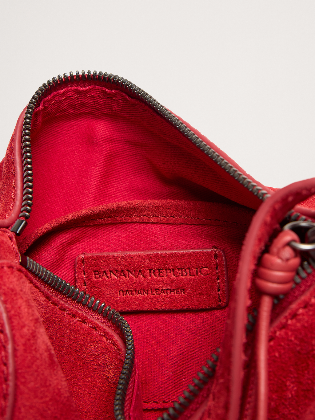 Leather Barrel Bag - Red