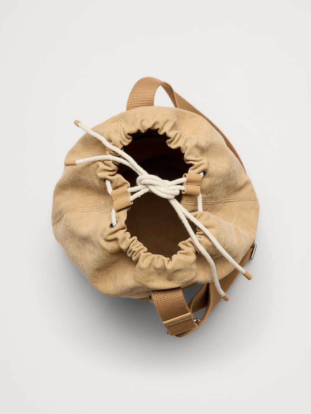 Cotton Canvas Crossbody Bag - Sand Khaki Beige