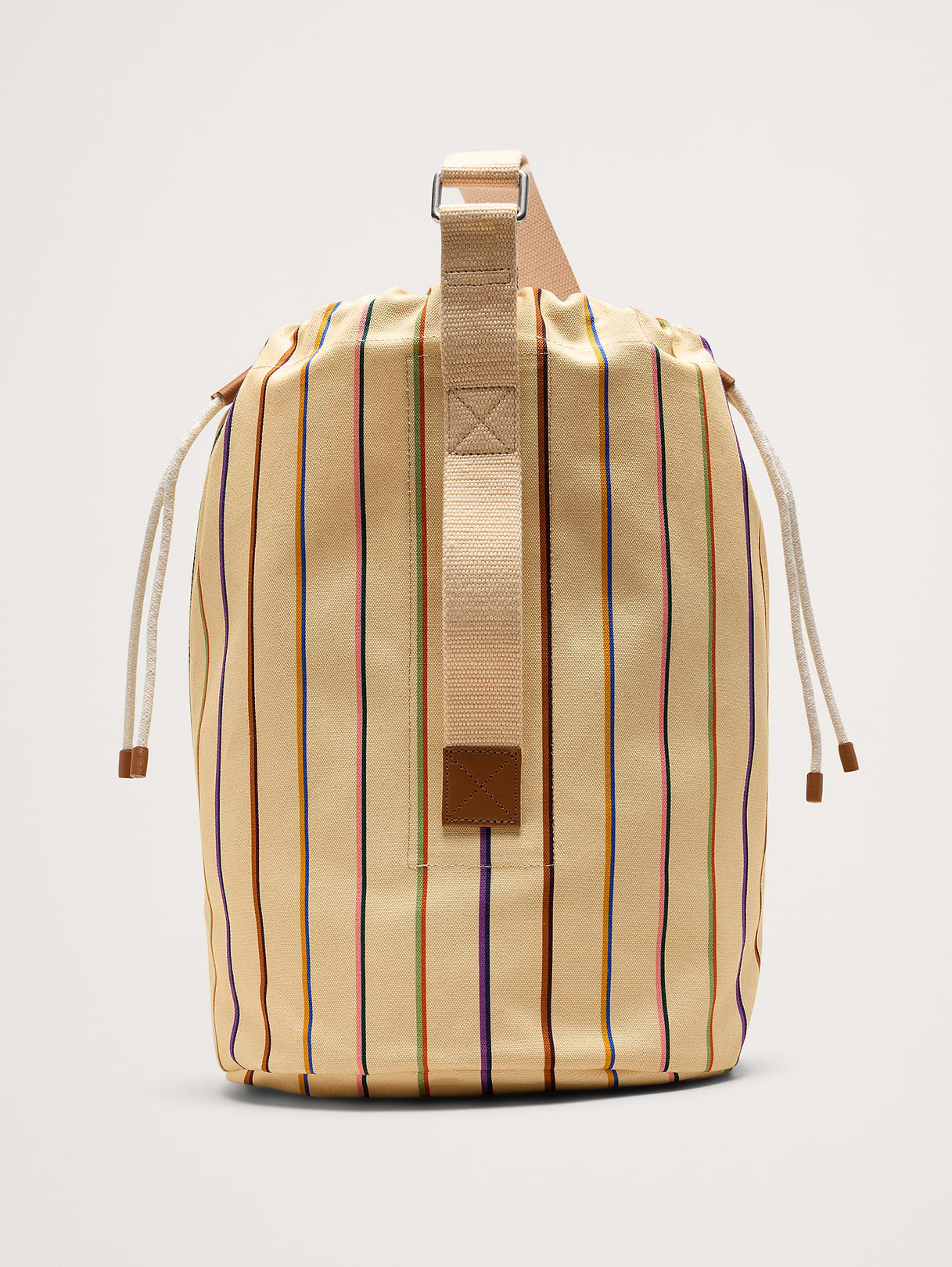 Cotton Canvas Crossbody Bag - Pastel Multi Stripe