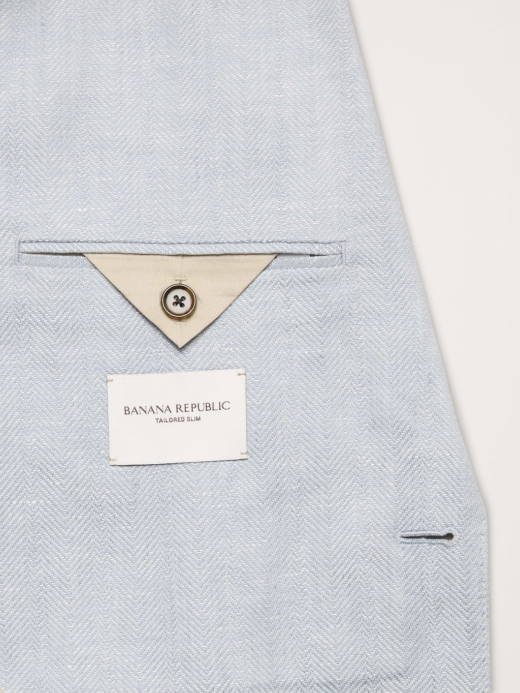 Tailored Slim-Fit Herringbone Linen-Merino Suit Jacket - Light Blue Texture