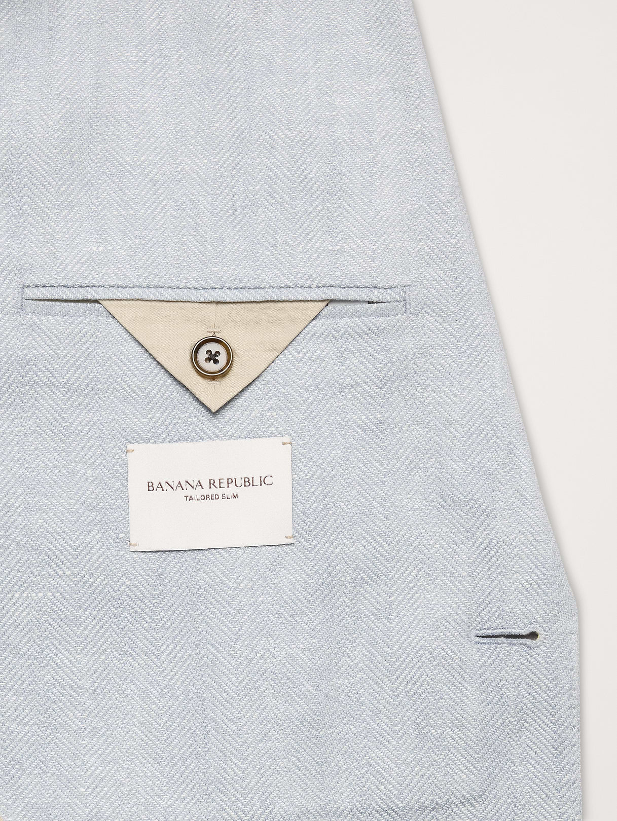 Tailored Slim-Fit Herringbone Linen-Merino Suit Jacket - Light Blue Texture