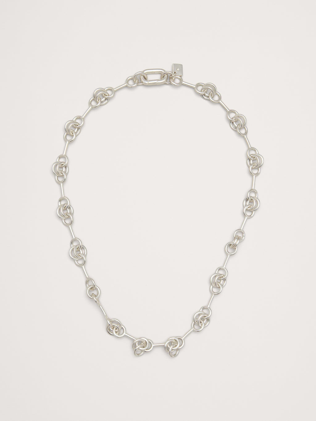 Double Ring Chain Necklace - Silver