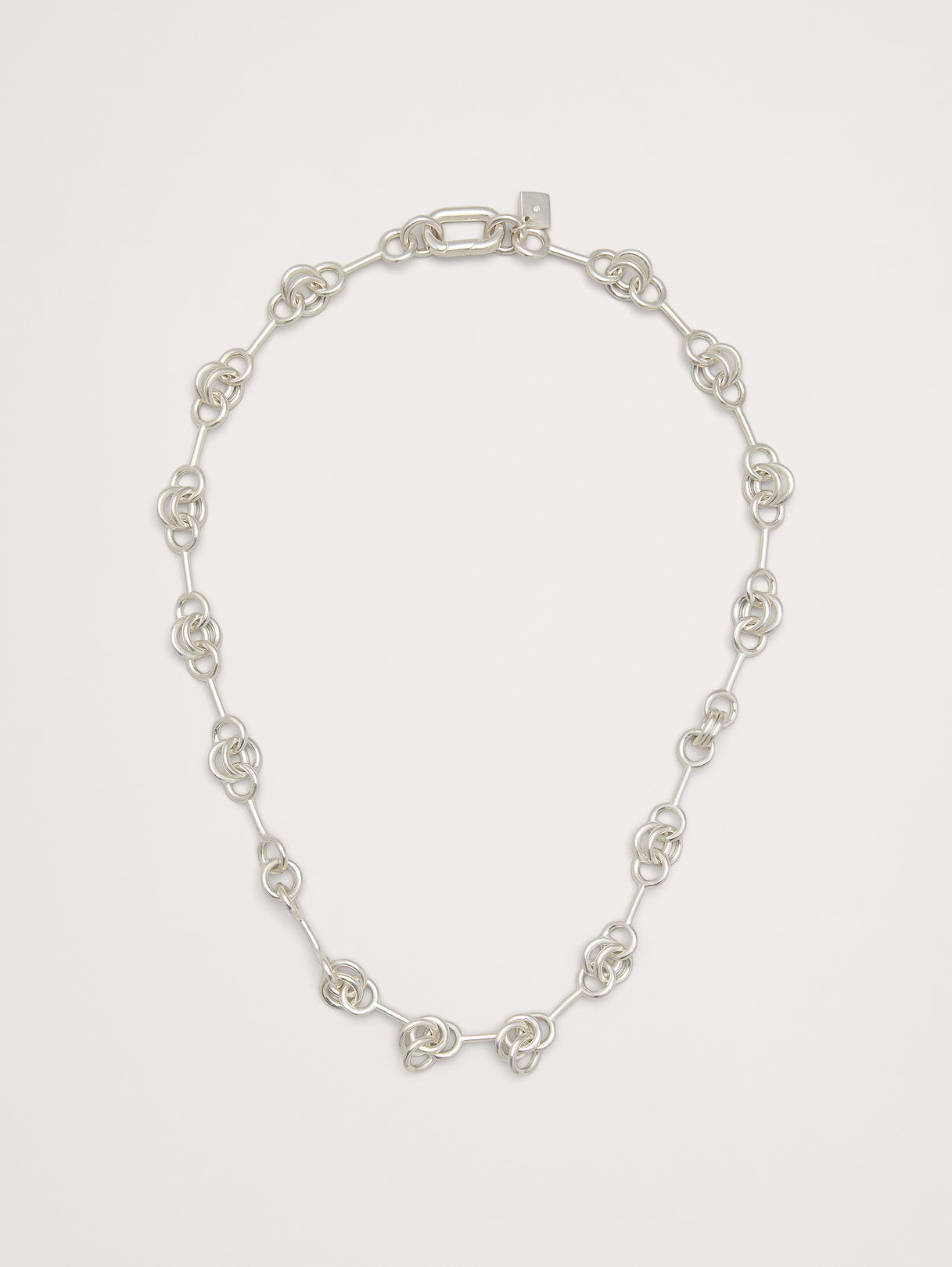 Double Ring Chain Necklace - Silver